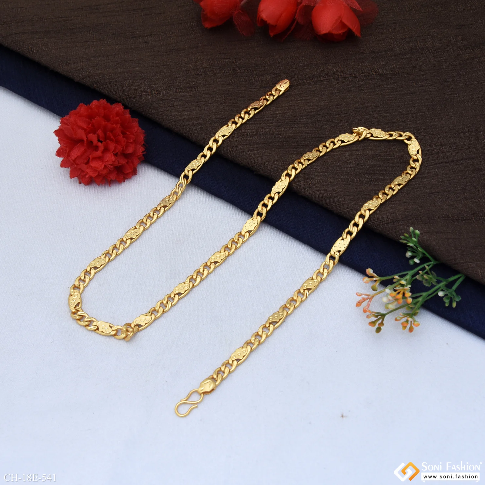 Amazing Design Gold Plated Link Chain for Men - Style E541 - Image 5