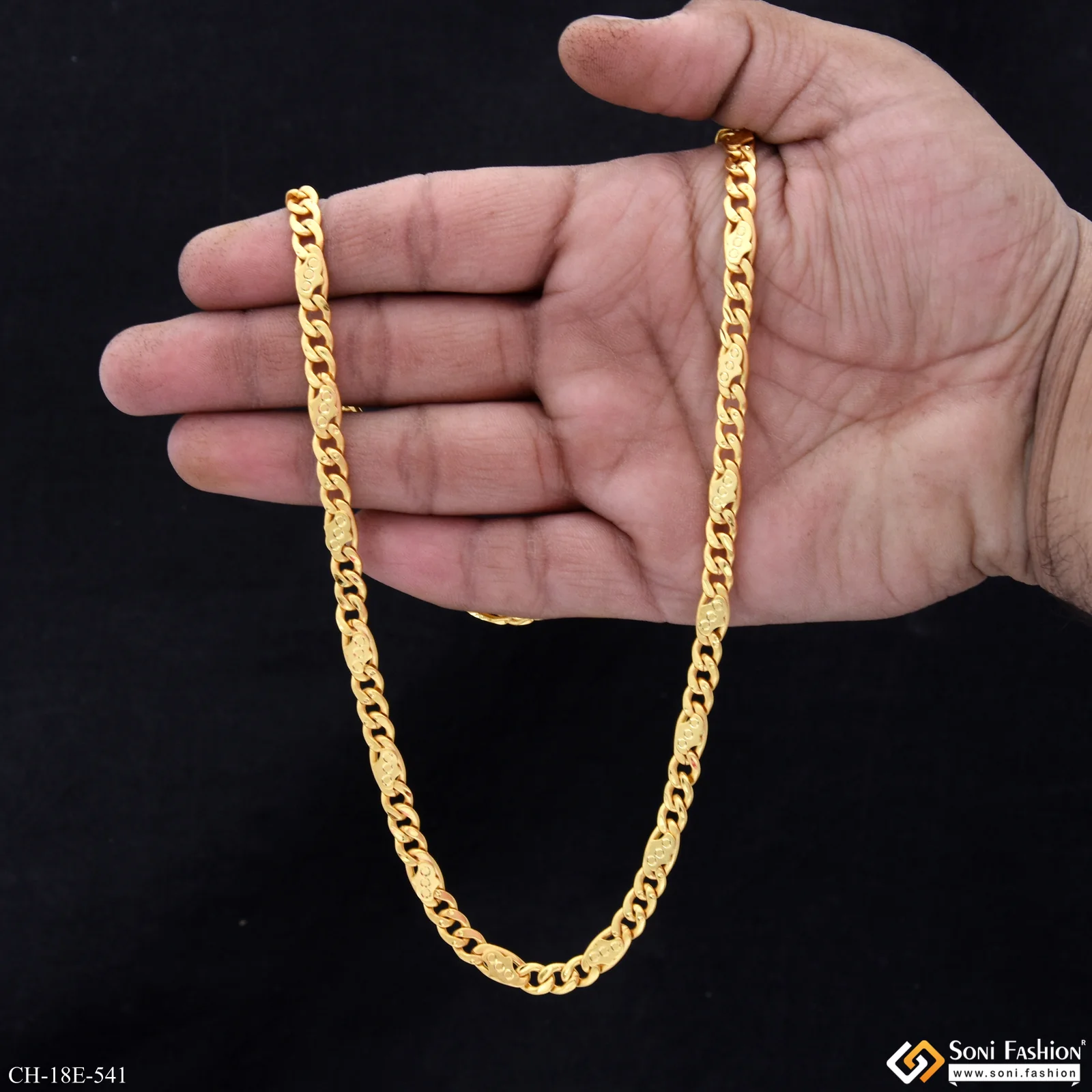 Amazing Design Gold Plated Link Chain for Men - Style E541 - Image 6