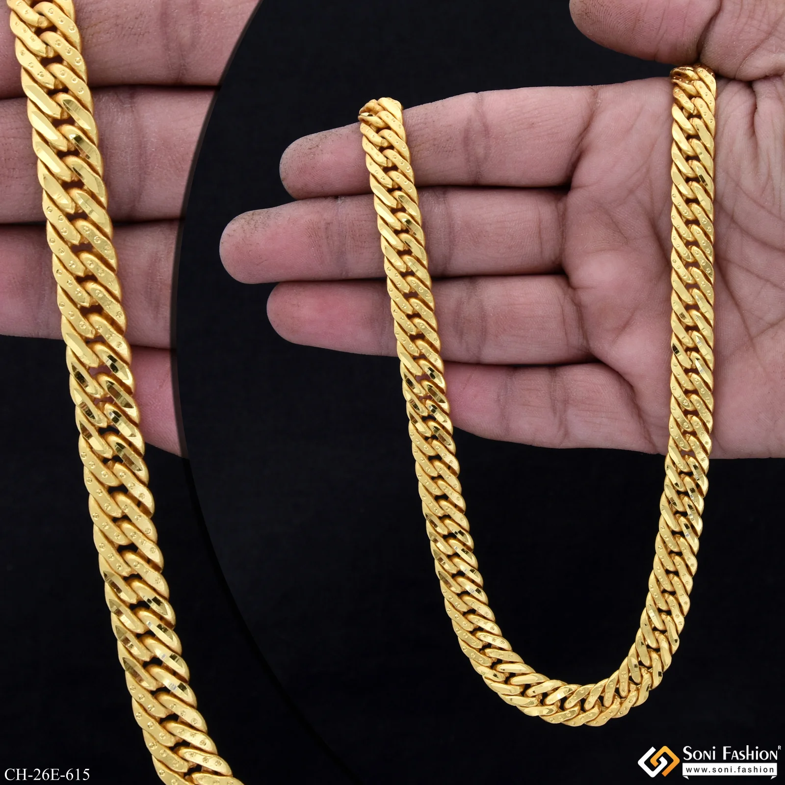 Amazing Design Gold Plated Link Chain for Men - Style E615 - Image 2