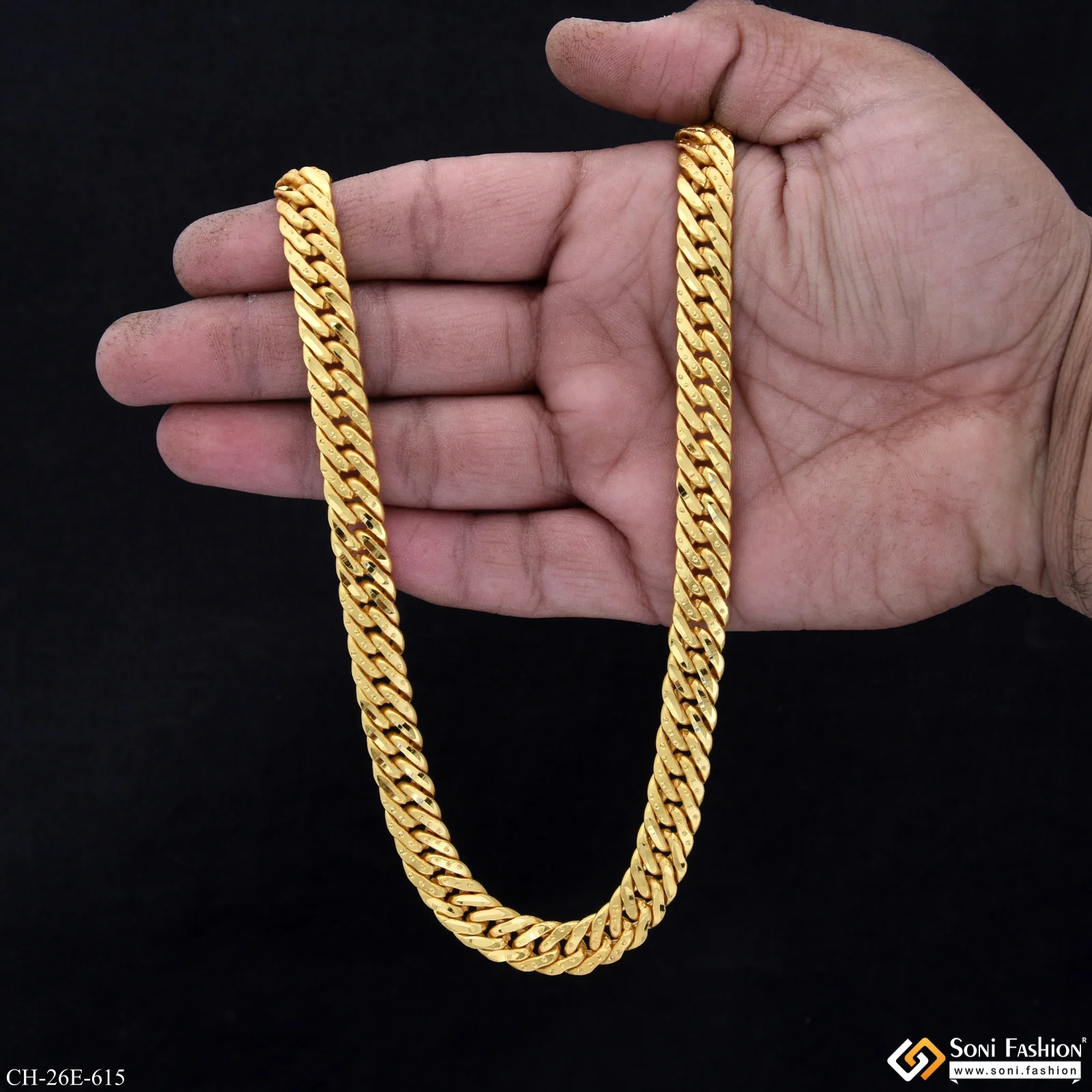 Amazing Design Gold Plated Link Chain for Men - Style E615 - Image 6