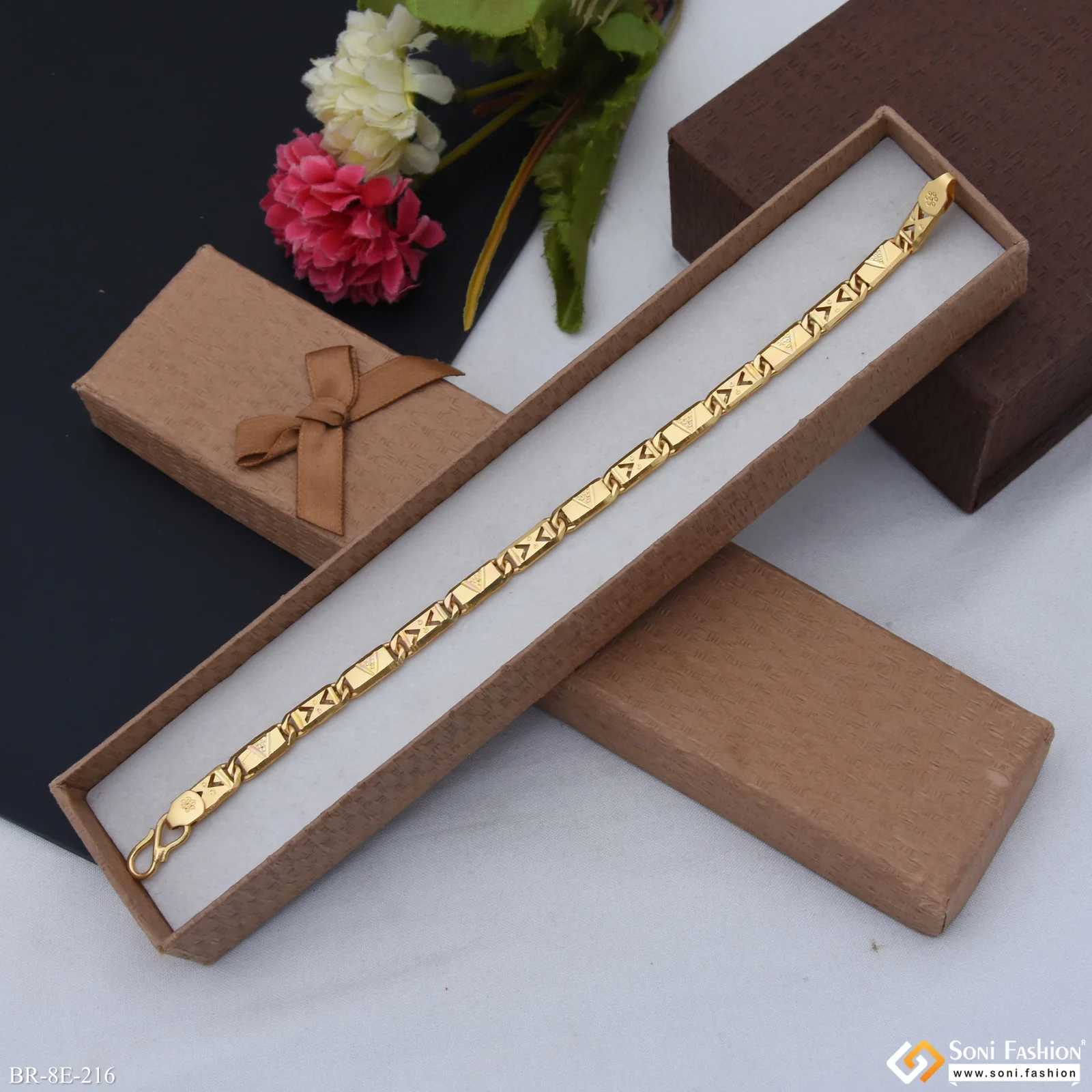 Amazing Design Gold Plated Nawabi Bracelet for Men - Style E216 - Image 6