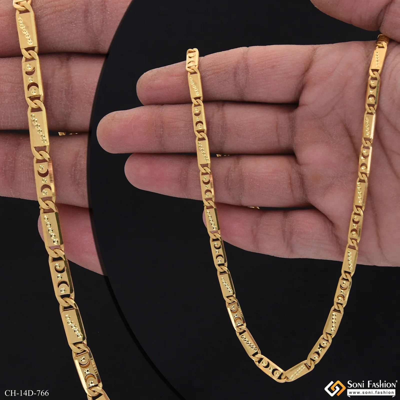 Amazing Design Gold Plated Nawabi Chain for Men - Style D766 - Image 2
