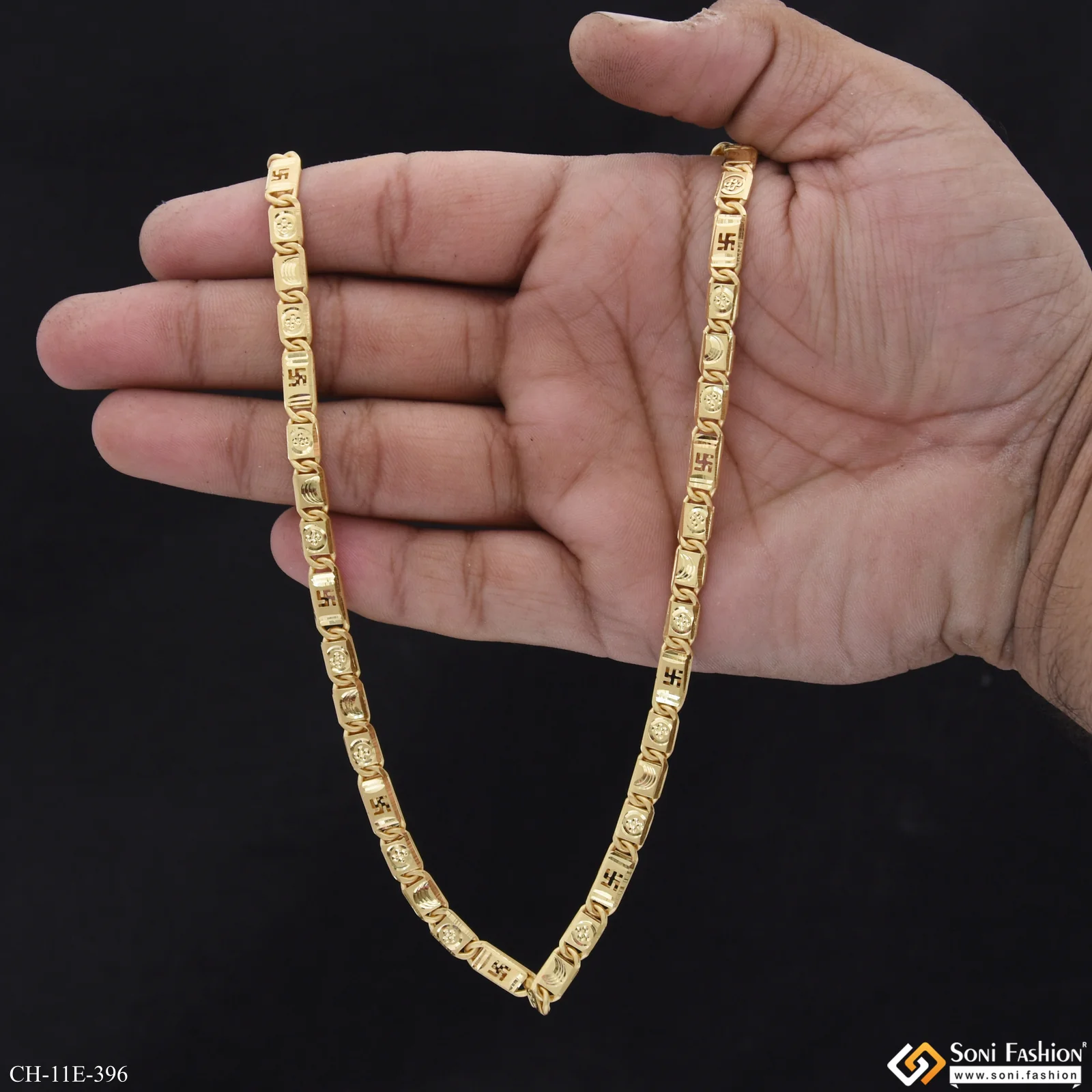 Amazing Design Gold Plated Nawabi Chain for Men - Style E396 - Image 5