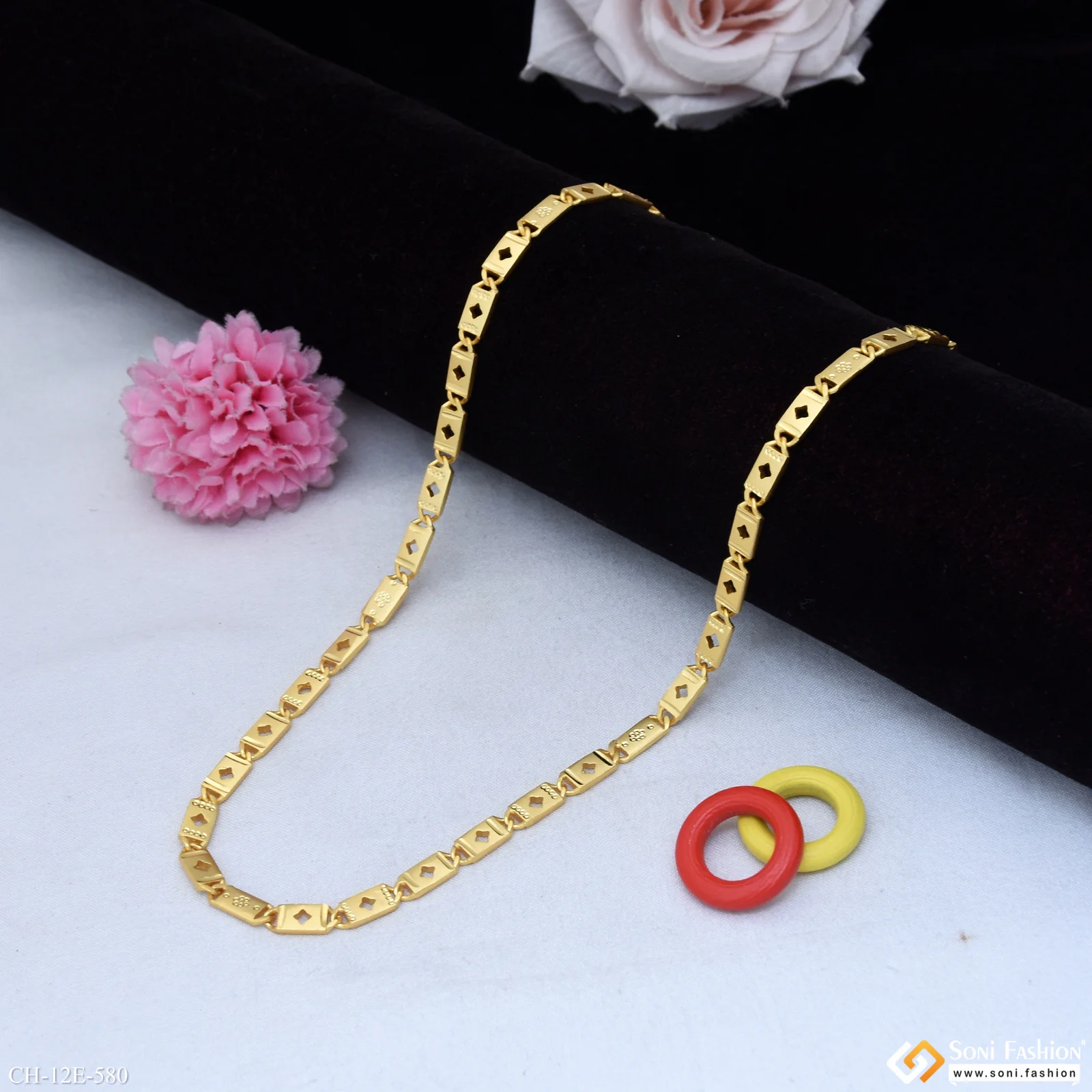 Amazing Design Gold Plated Nawabi Chain for Men - Style E580 - Image 3