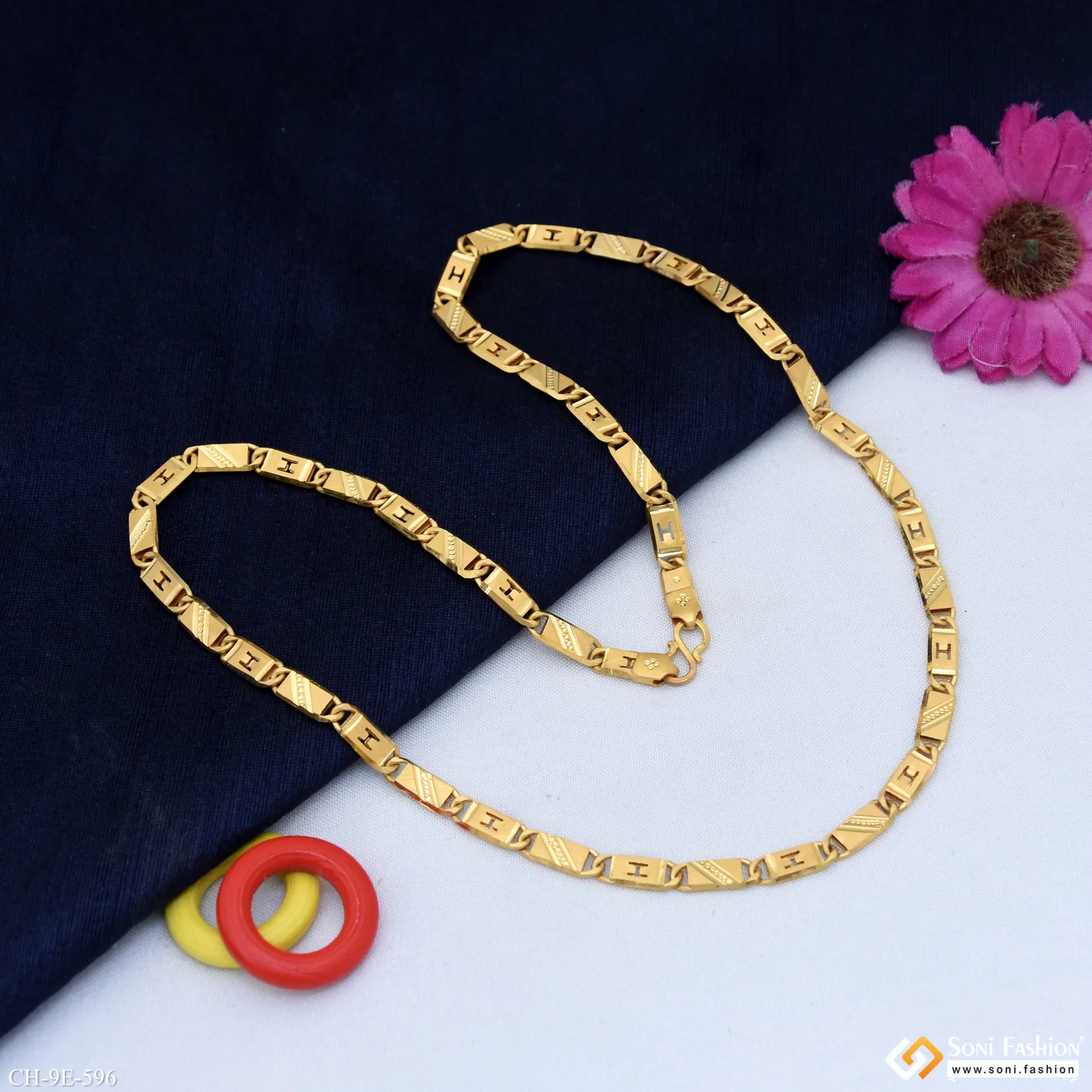 Amazing Design Gold Plated Nawabi Chain for Men - Style E596 - Image 3