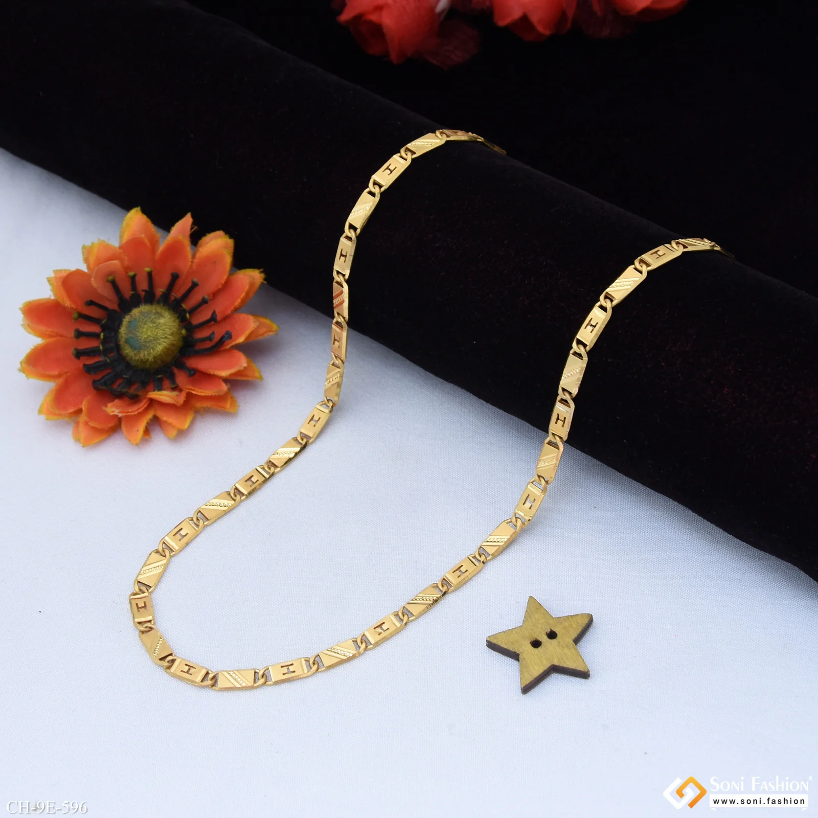 Amazing Design Gold Plated Nawabi Chain for Men - Style E596 - Image 4