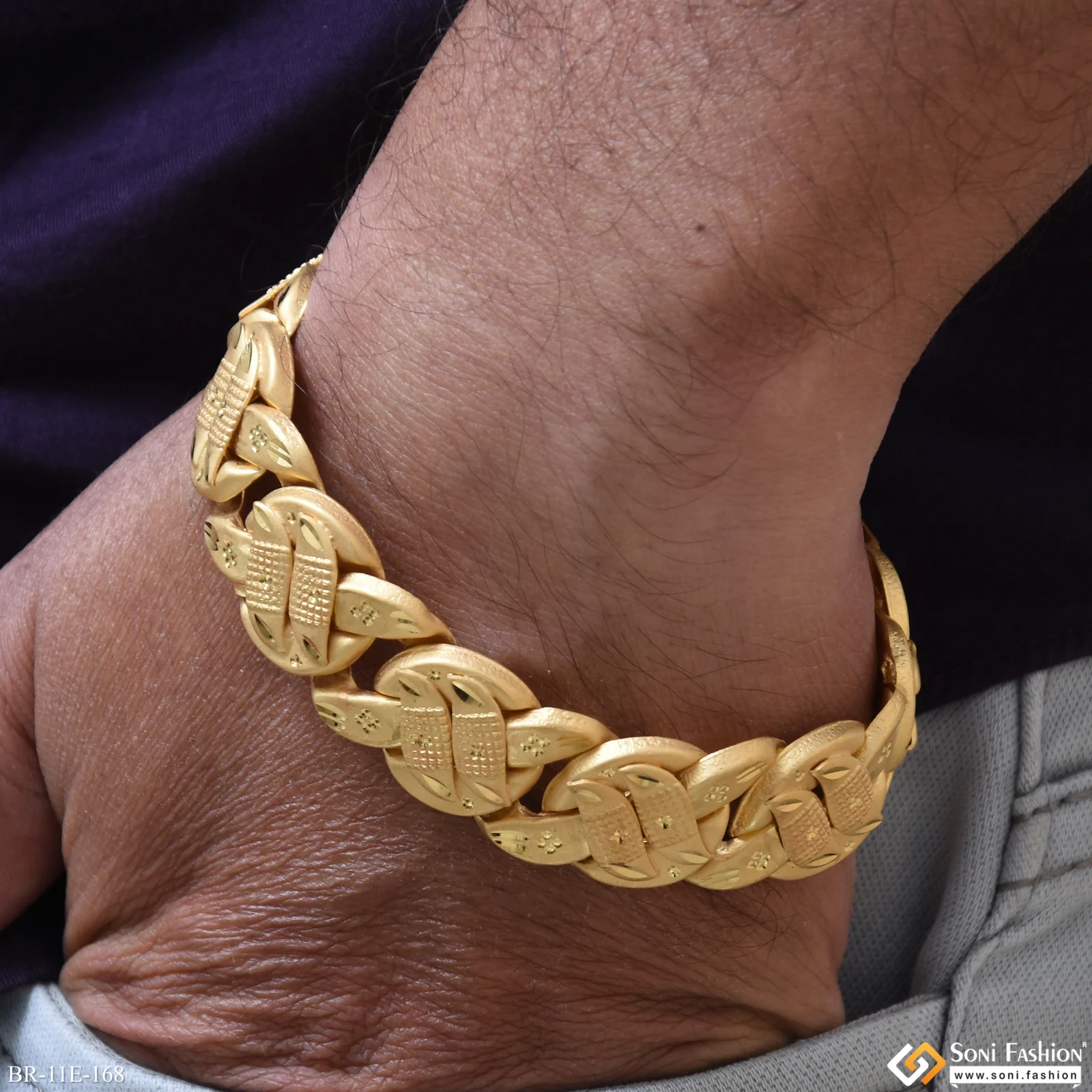 Amazing Design Gold Plated Pokal Bracelet for Men - Style E168 - Image 2