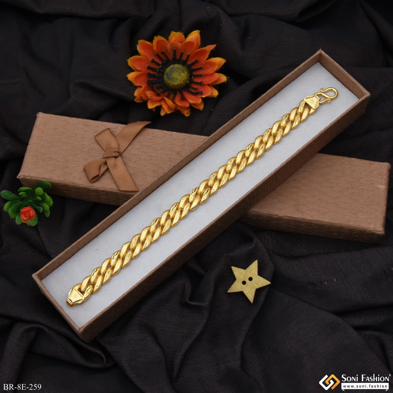 Amazing Design Gold Plated Pokal Bracelet for Men - Style E259 - Image 2