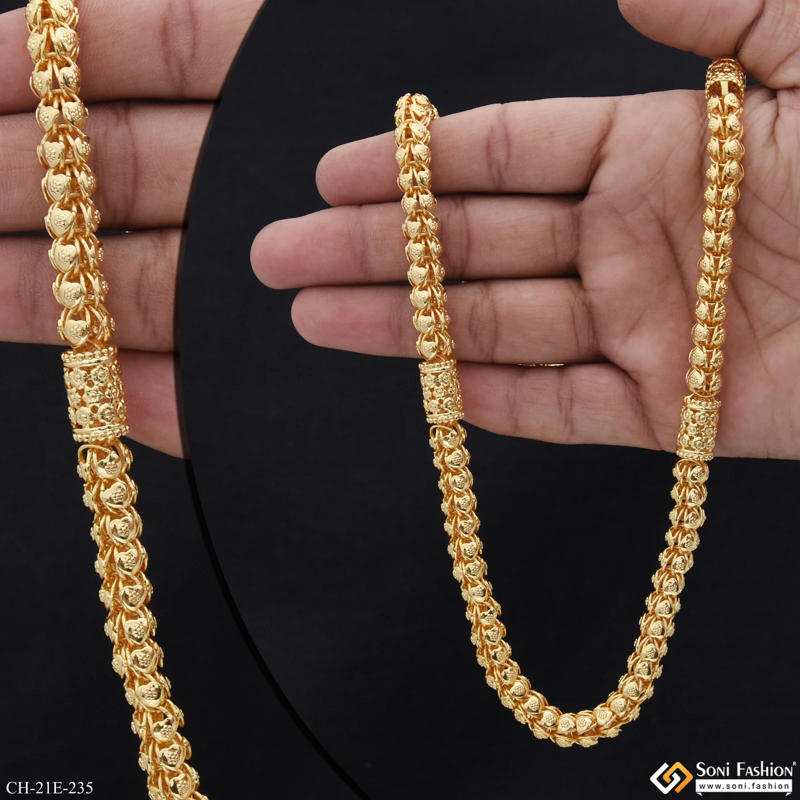 Amazing Design Gold Plated Rajwadi Chain for Men - Style E235 - Image 2