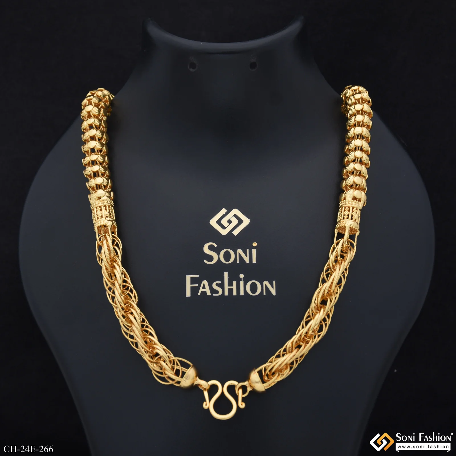 Amazing Design Gold Plated Rajwadi Chain for Men - Style E266 - Image 3