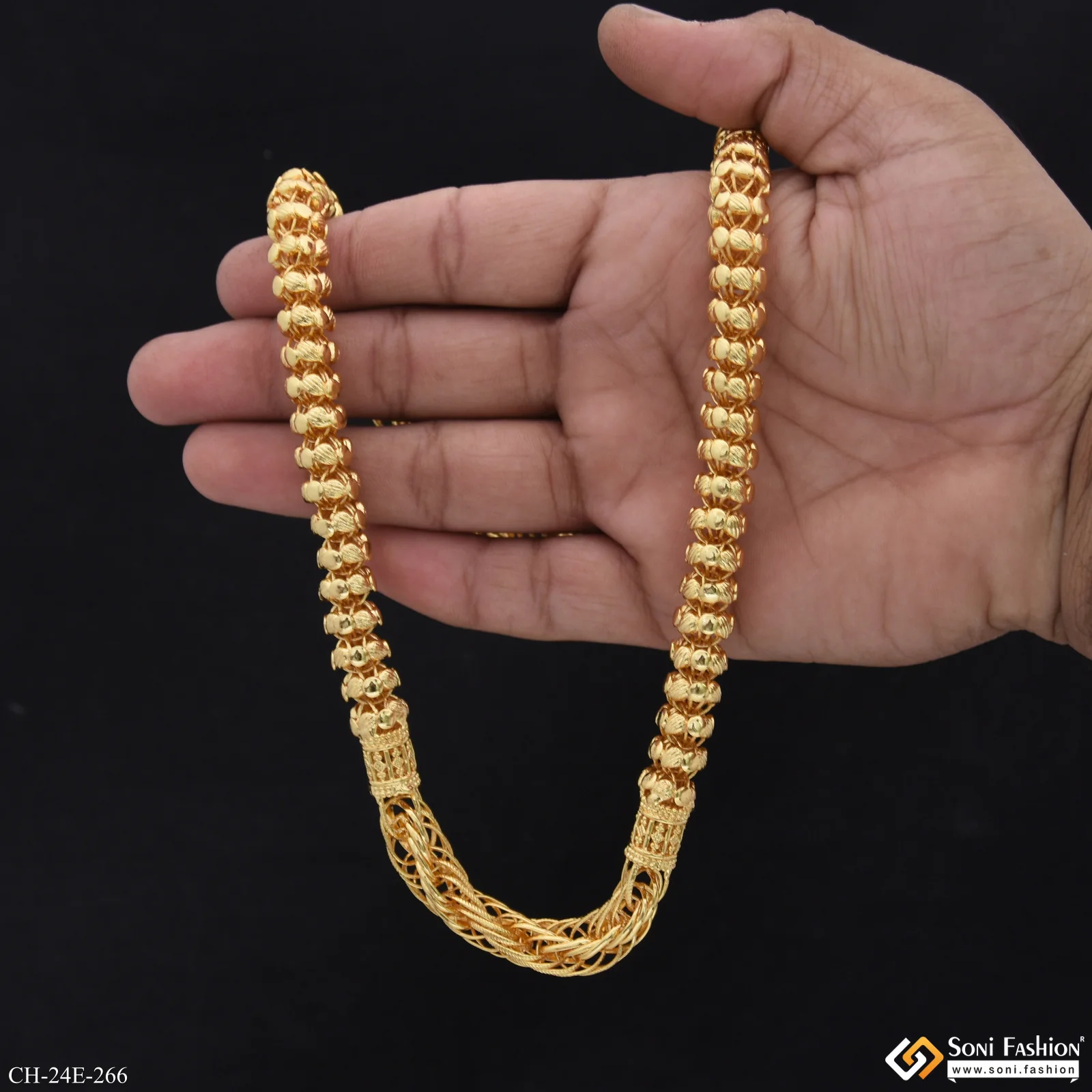 Amazing Design Gold Plated Rajwadi Chain for Men - Style E266 - Image 7