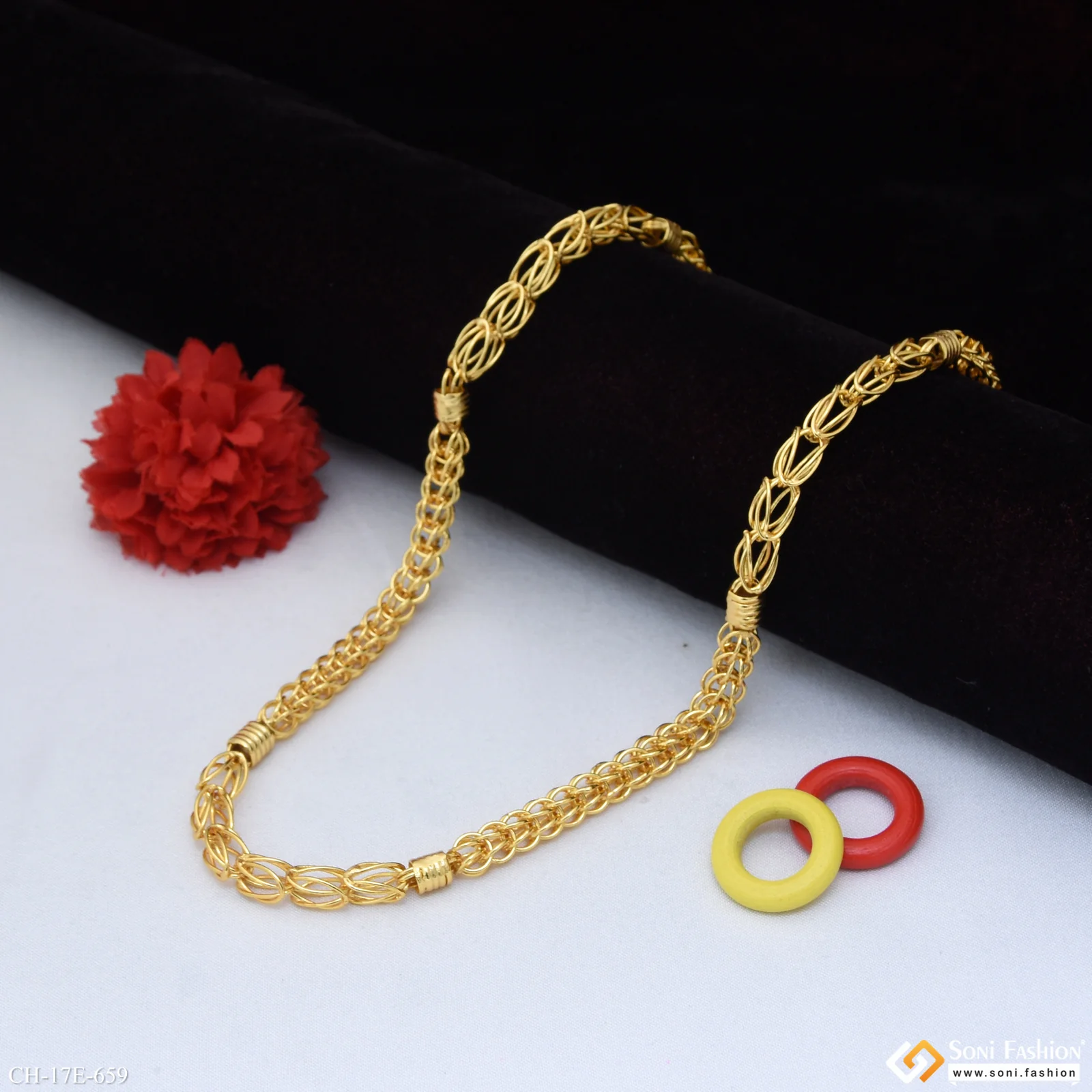 Amazing Design Gold Plated Rajwadi Chain for Men - Style E659 - Image 3