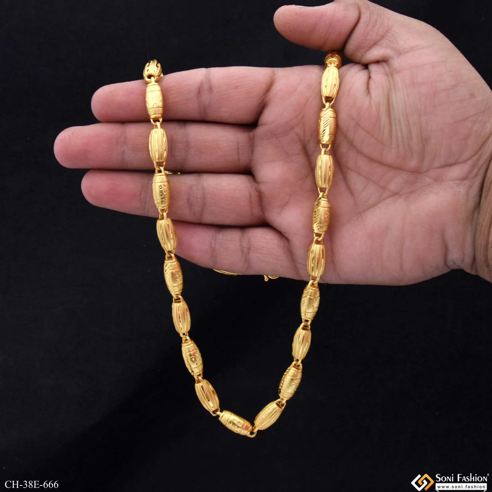 Amazing Design Gold Plated Rajwadi Chain for Men - Style E666 - Image 6