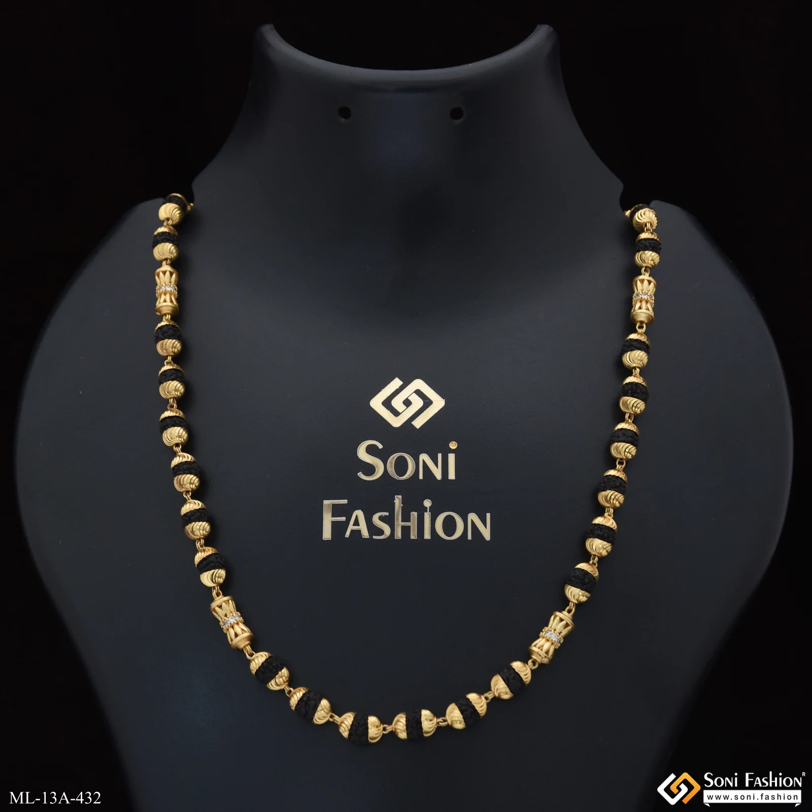 Amazing Design Gold Plated Rudraksha Mala for Men - Style A432 - Image 2