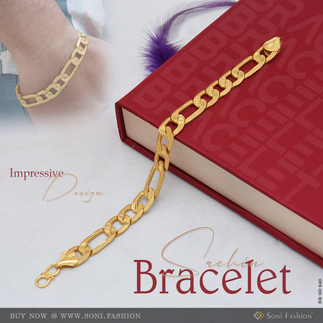 Amazing Design Gold Plated Sachin Bracelet for Men - Style D640