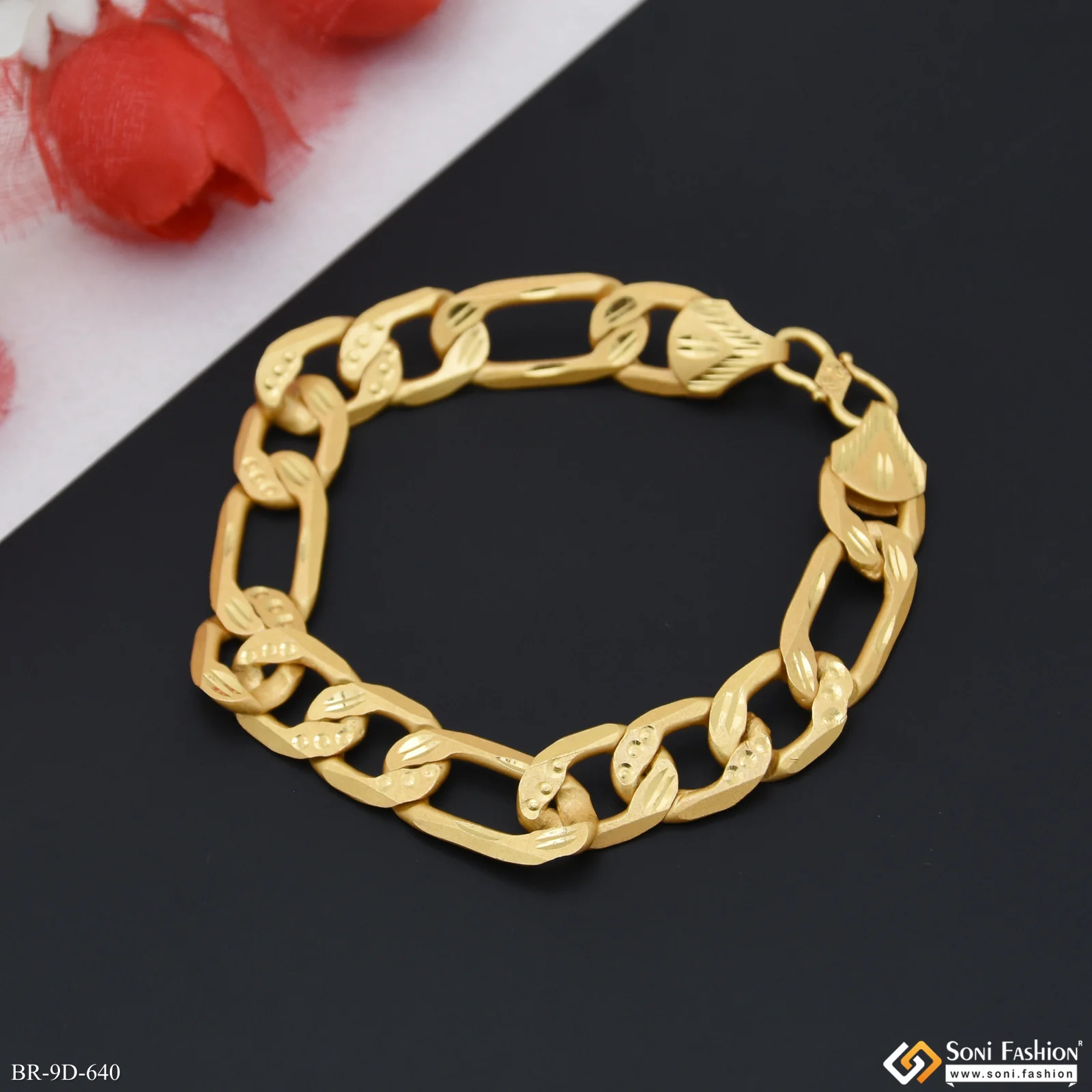Amazing Design Gold Plated Sachin Bracelet for Men - Style D640 - Image 5