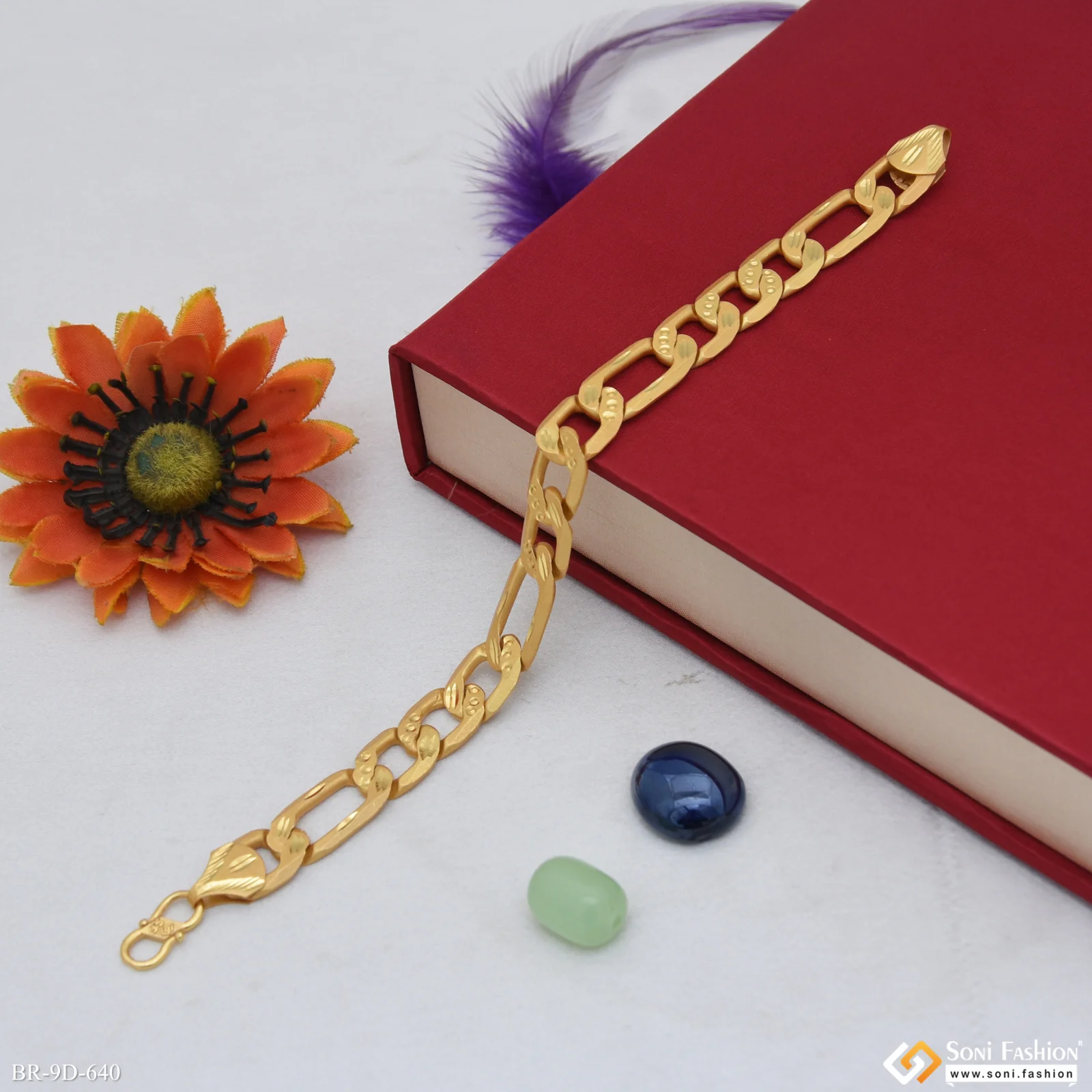 Amazing Design Gold Plated Sachin Bracelet for Men - Style D640 - Image 6