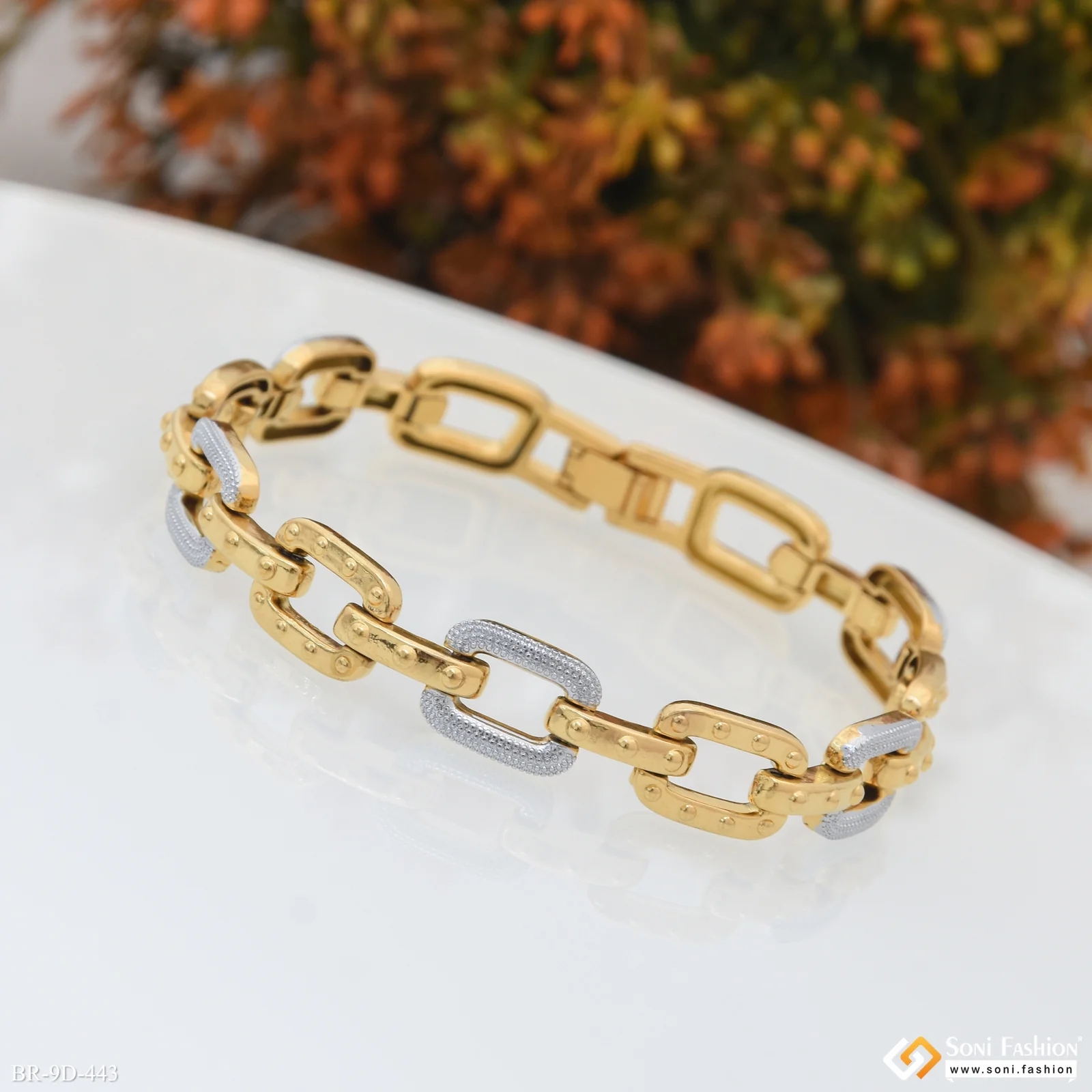 Amazing Design Golden & Silver Color Bracelet for Men - Style D443 - Image 2