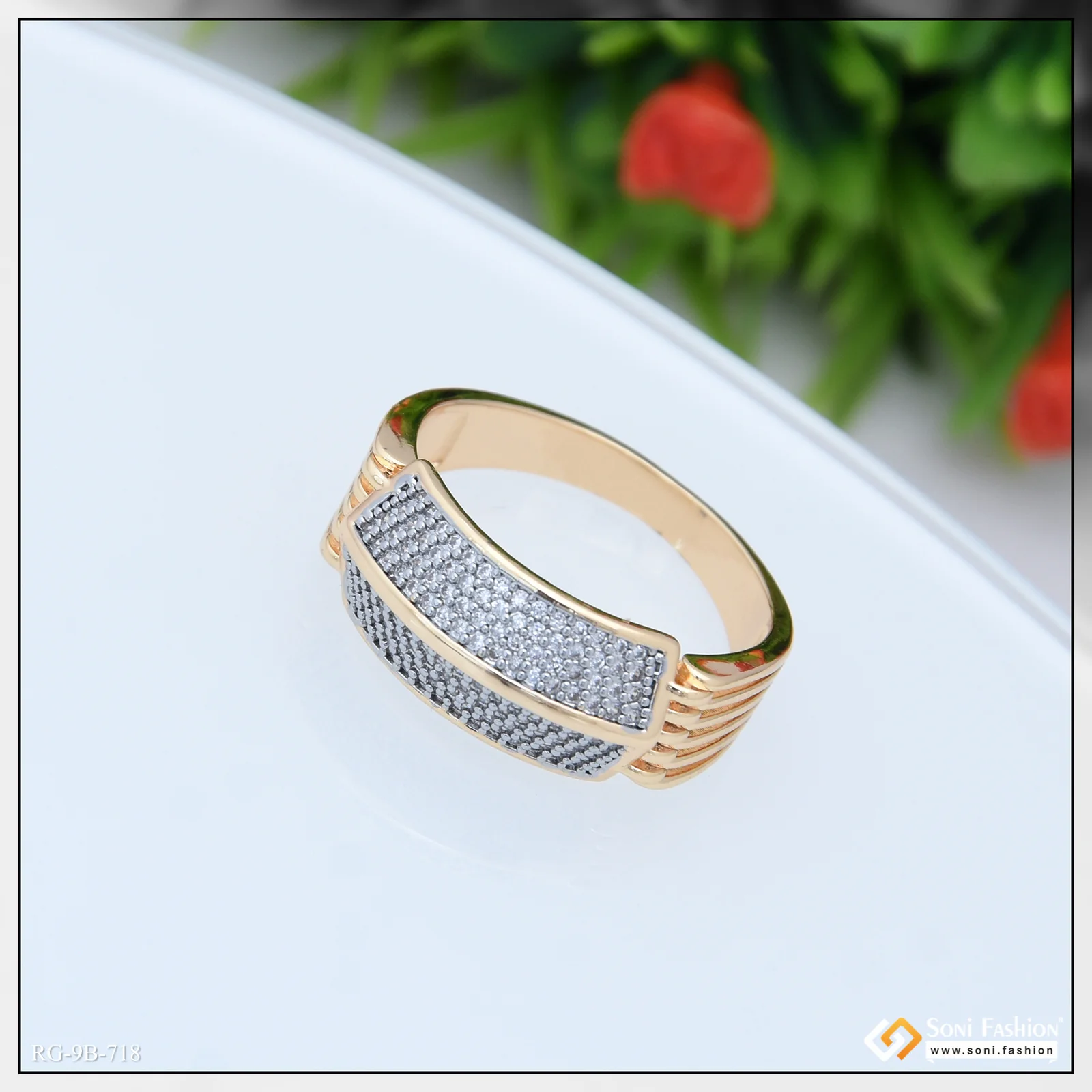 Amazing Design Rose Gold Color Ring for Men - Style B718