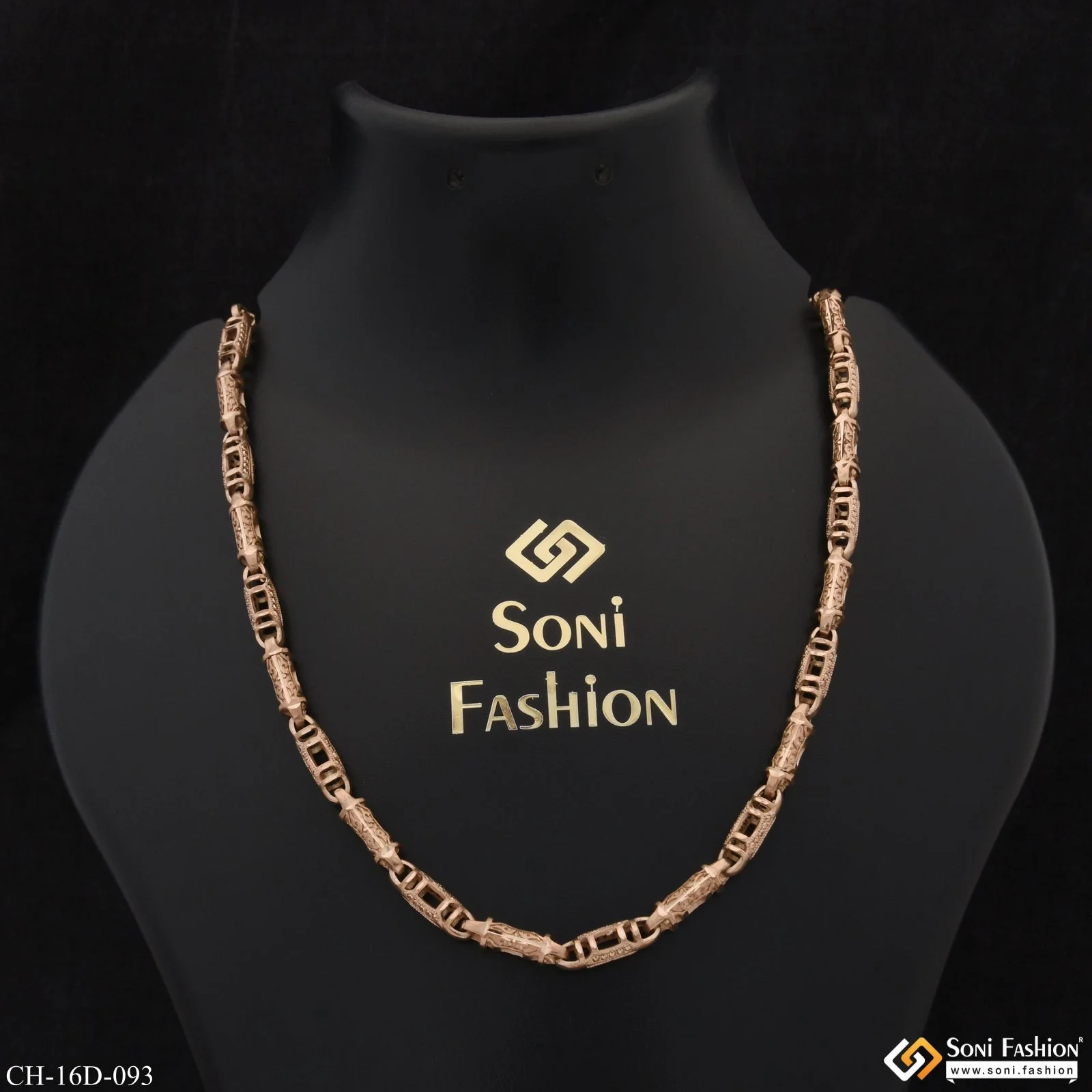 Amazing Design with Diamond Latest Design Rose Gold Chain for Men - Style D093 - Image 2