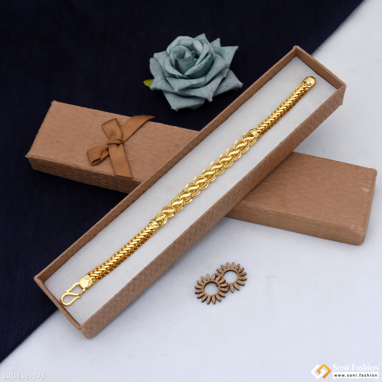 Antique Design Gold Plated Kohli Bracelet for Men - Style E295 - Image 5