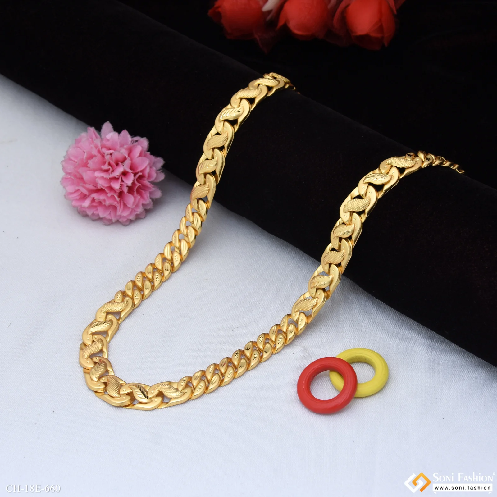 Antique Design Gold Plated Pokal Chain for Men - Style E660 - Image 3