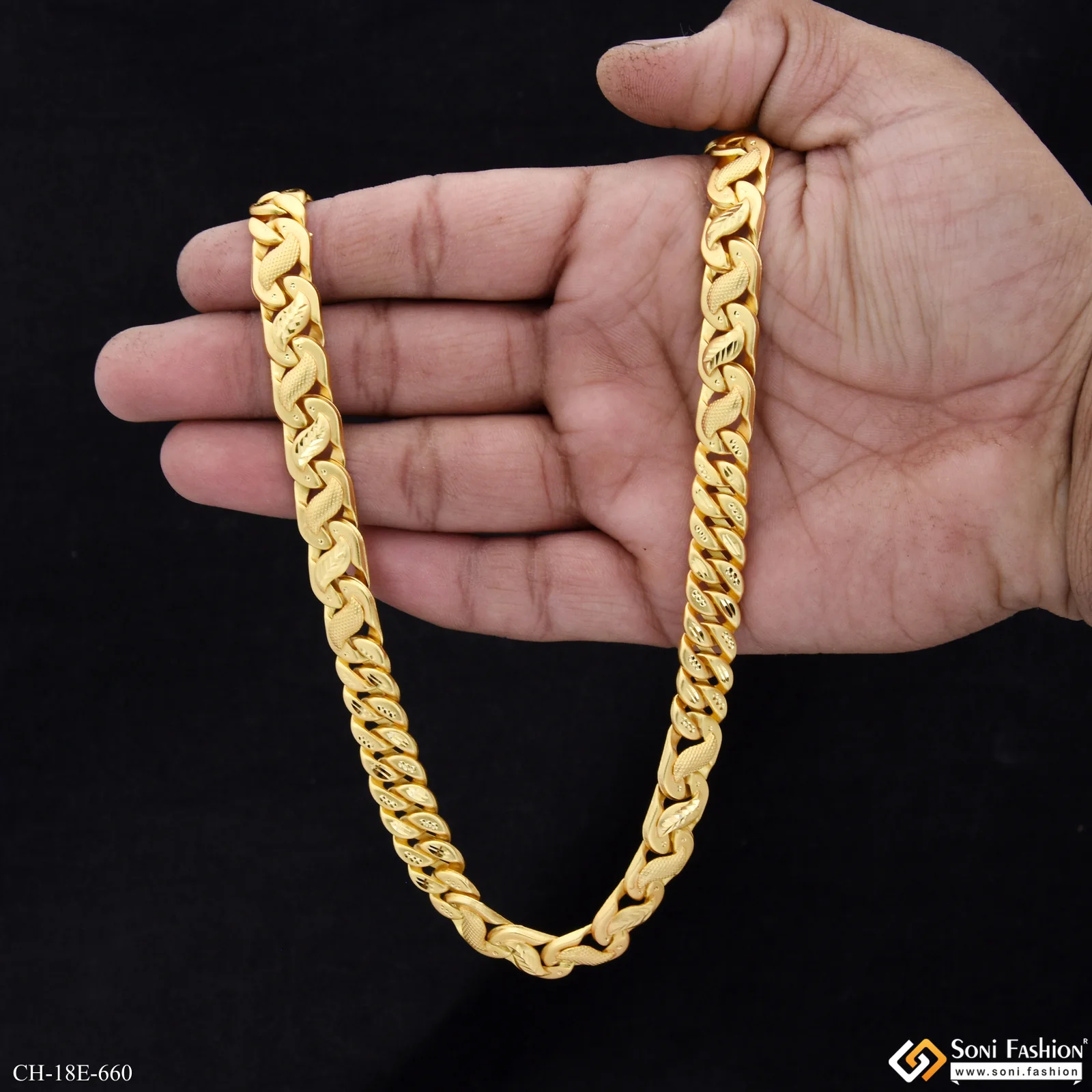 Antique Design Gold Plated Pokal Chain for Men - Style E660 - Image 6