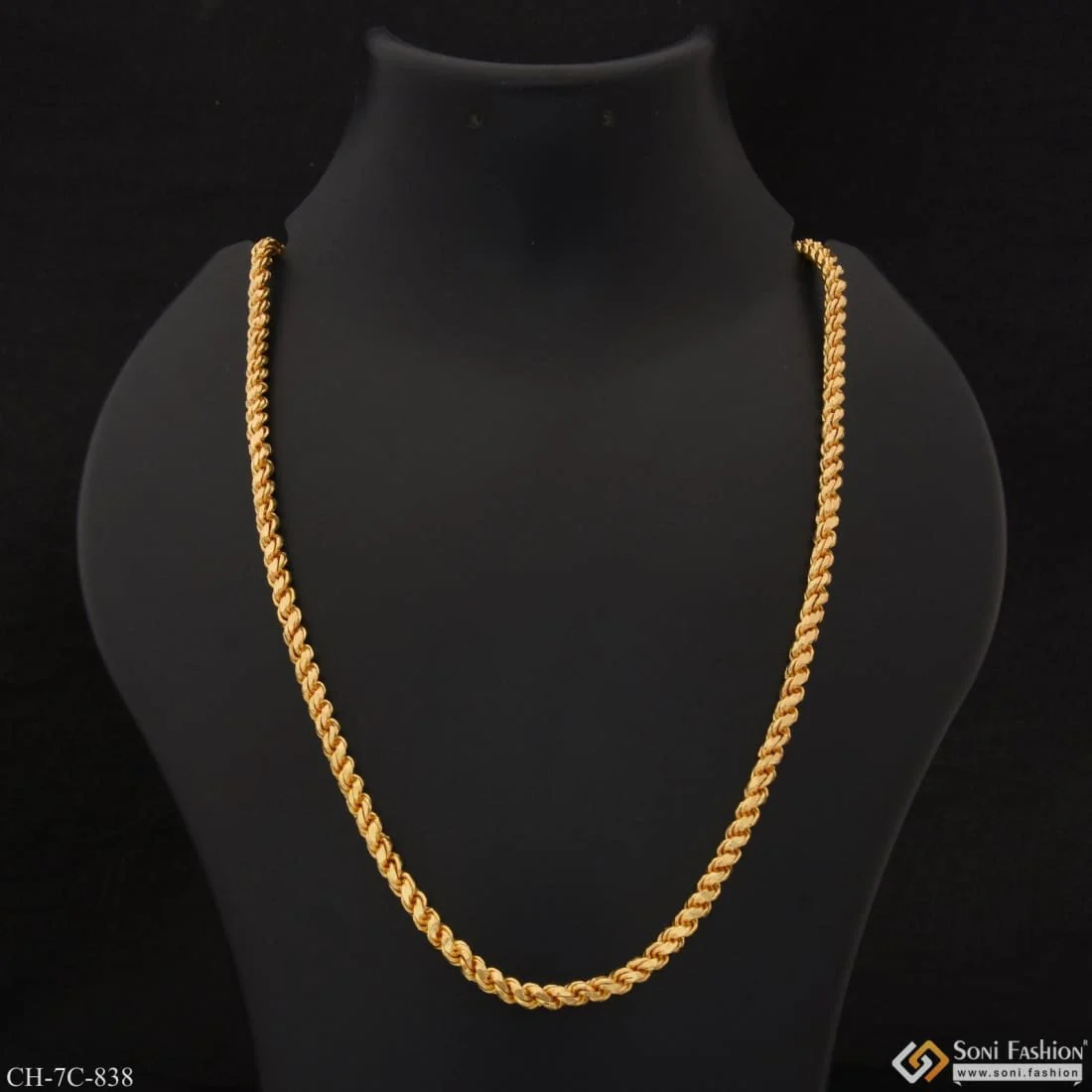 Artisanal Design Chic Design Superior Quality Gold Plated Chain for Men - Style C838 - Image 5
