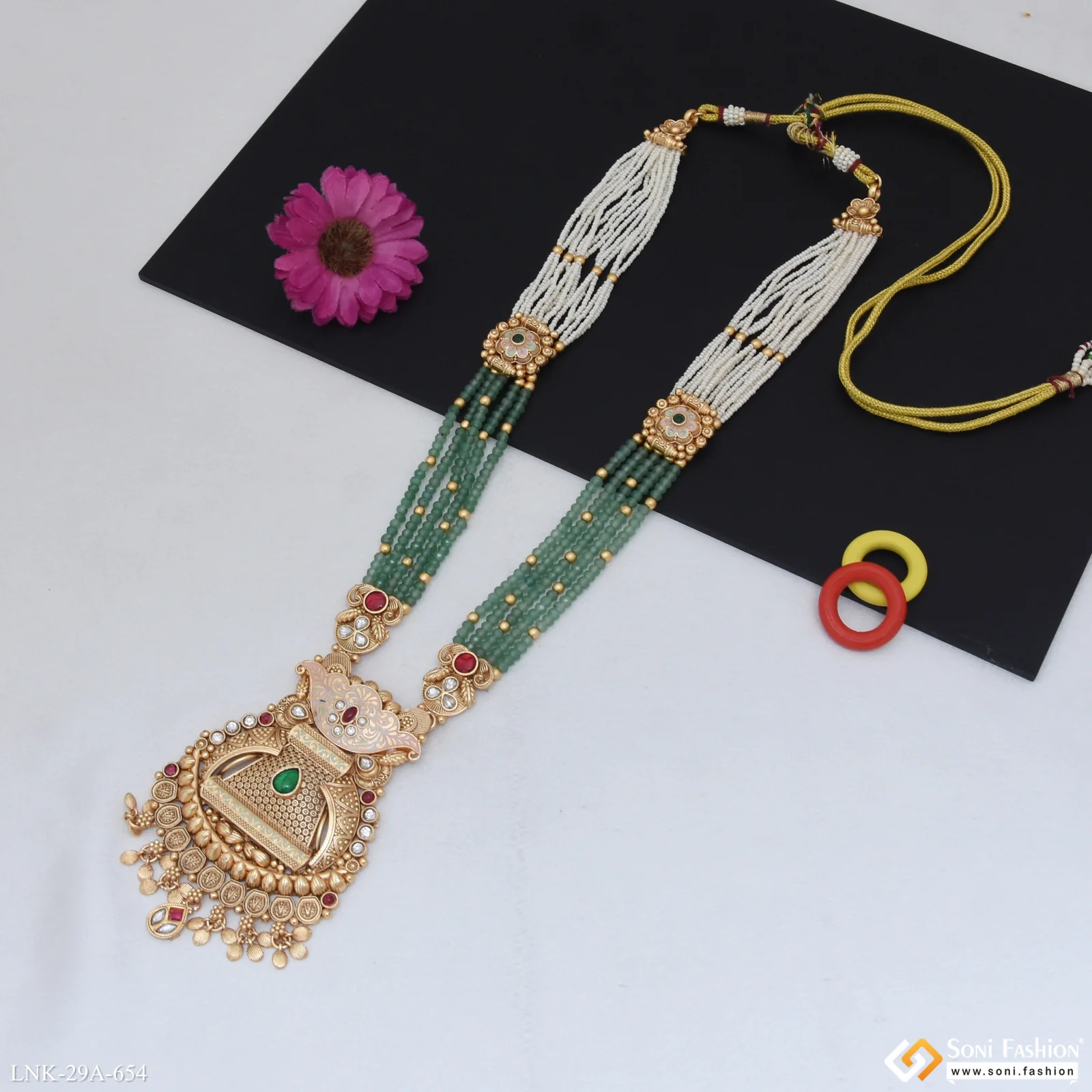 Artisanal Design Gold Plated Antique Necklace for Women - Style A654 - Image 2