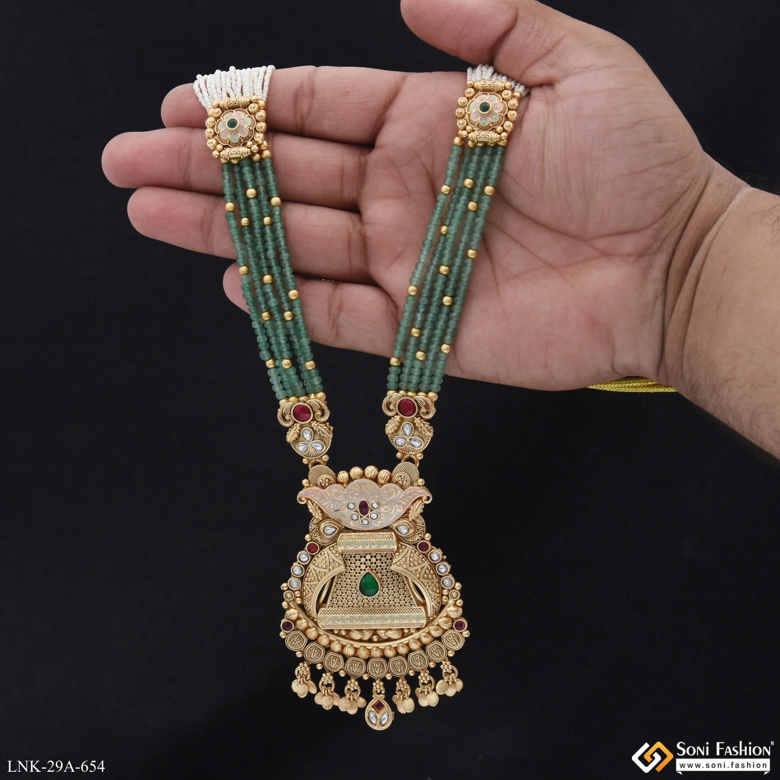 Artisanal Design Gold Plated Antique Necklace for Women - Style A654 - Image 3