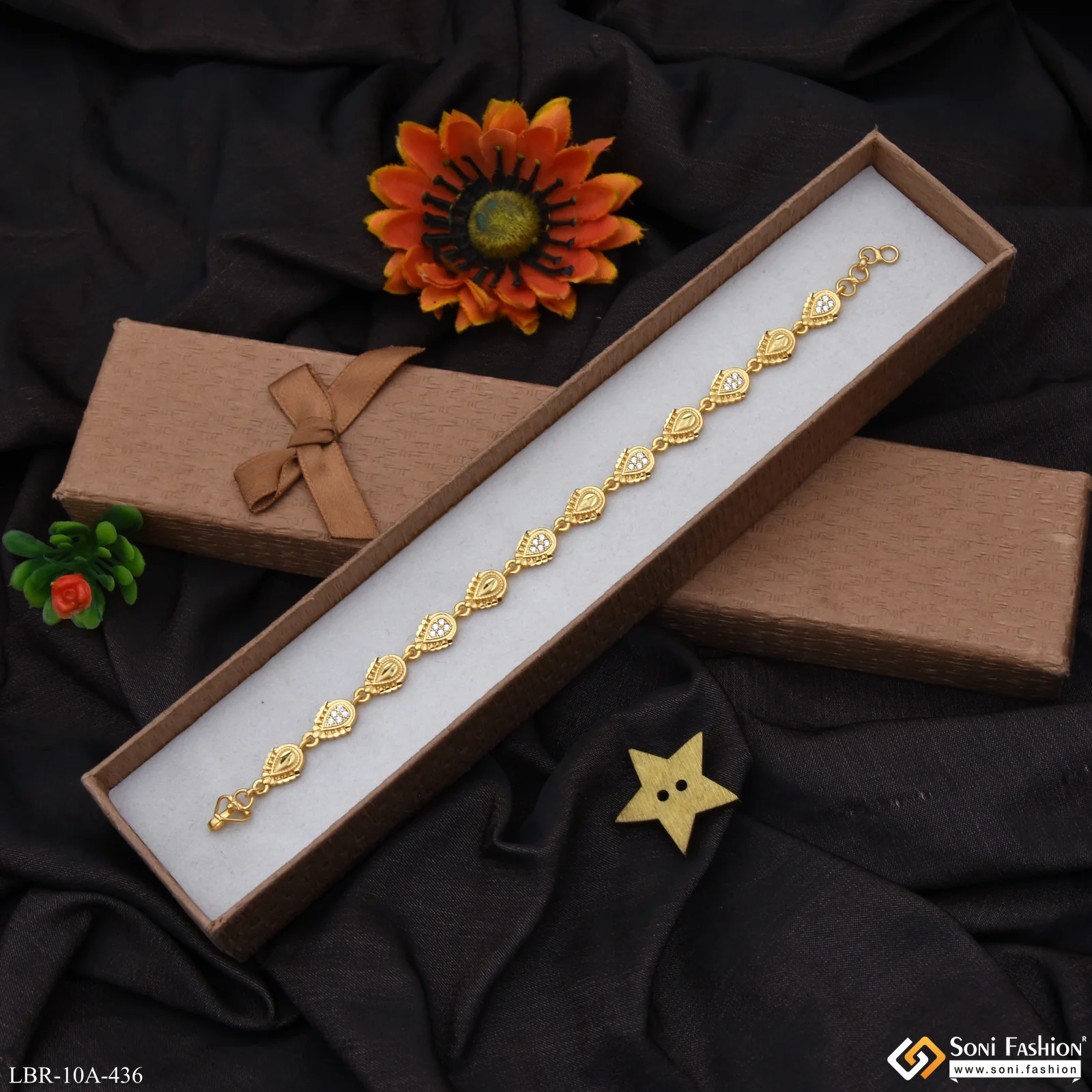 Artisanal Design Gold Plated Bracelet for Ladies - Style A436 - Image 2