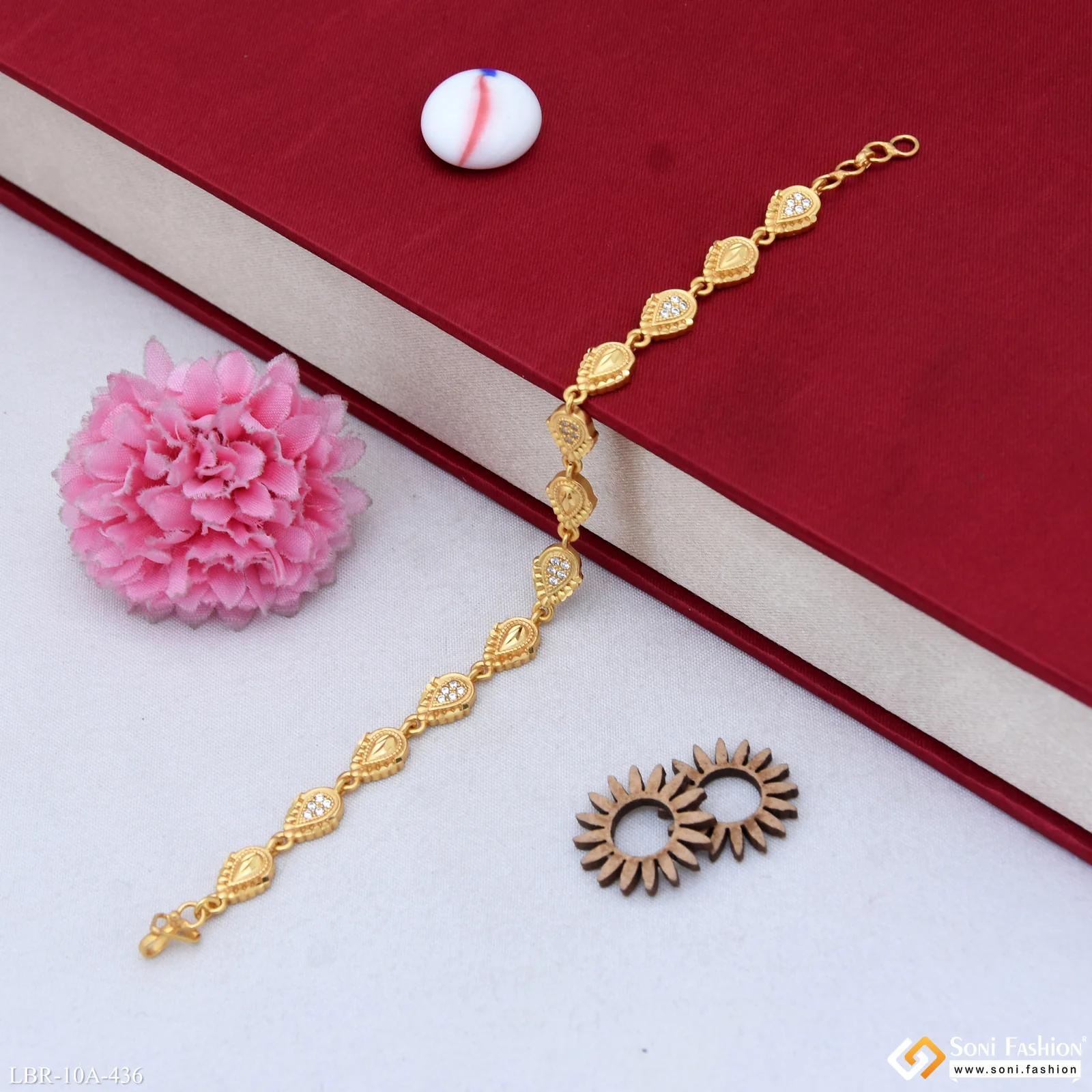 Artisanal Design Gold Plated Bracelet for Ladies - Style A436 - Image 5