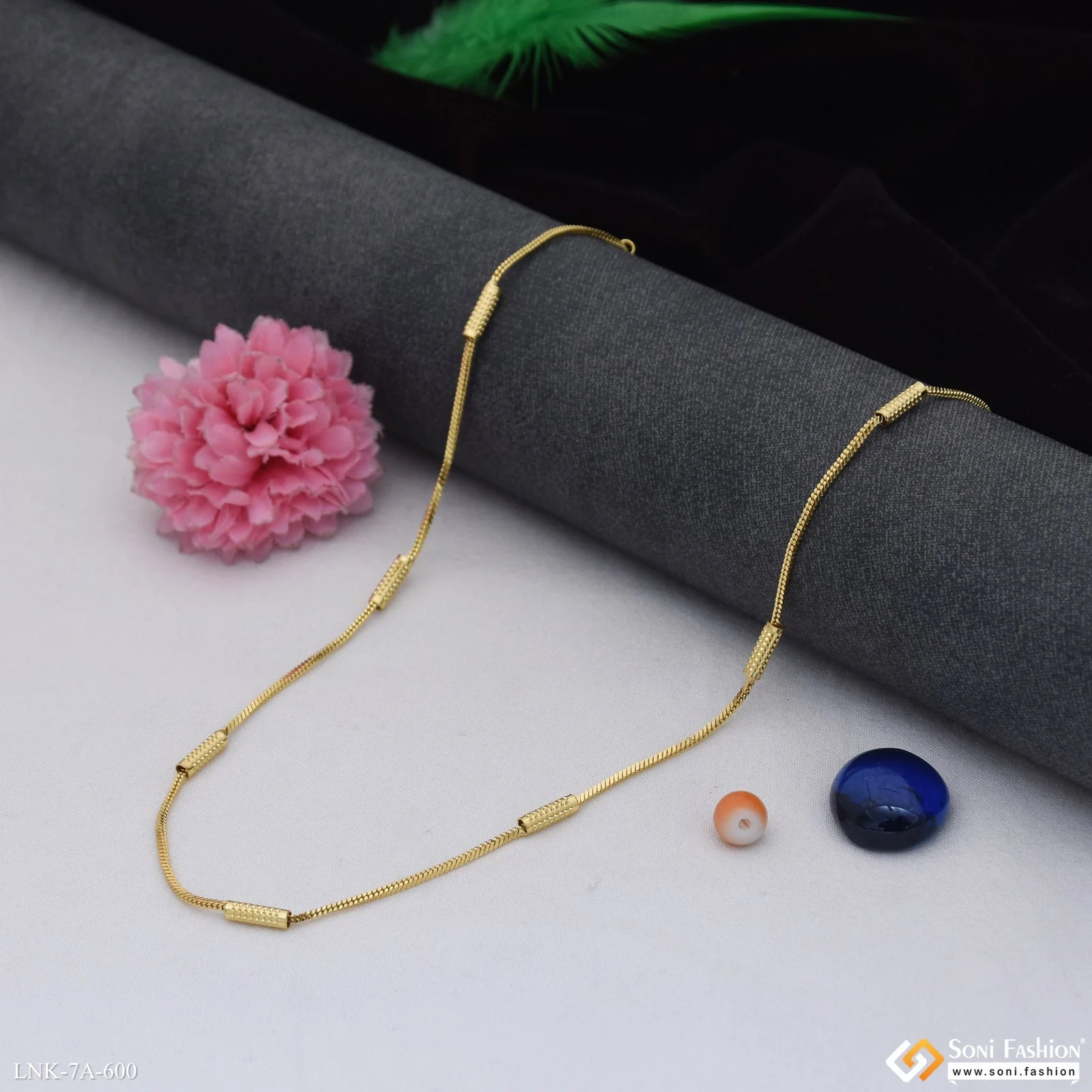 Artisanal Design Gold Plated Chain for Ladies - Style A600 - Image 3