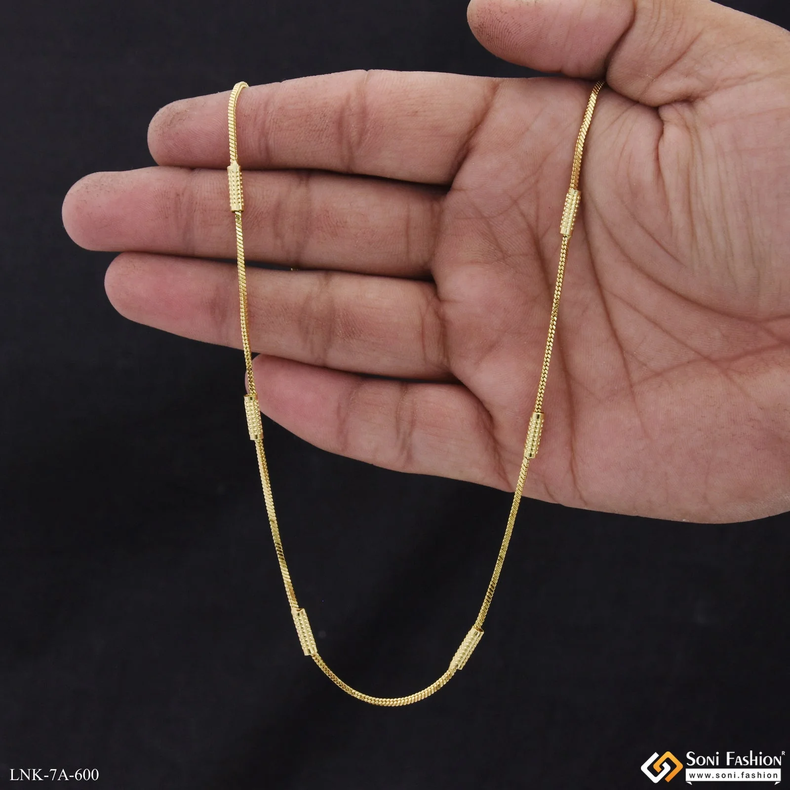 Artisanal Design Gold Plated Chain for Ladies - Style A600 - Image 4