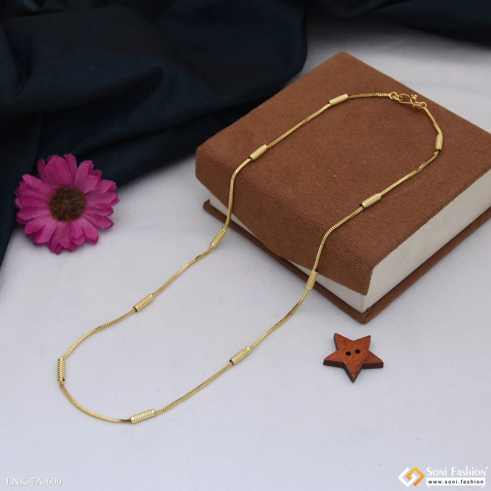 Artisanal Design Gold Plated Chain for Ladies - Style A600 - Image 6