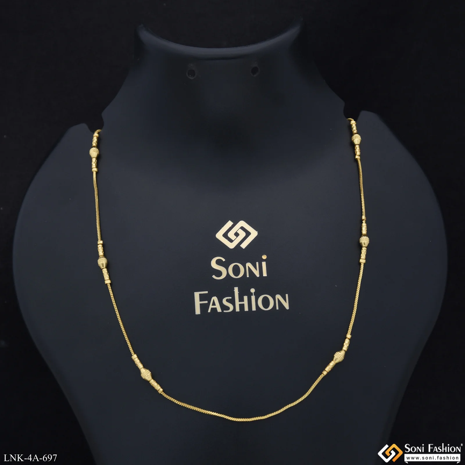 Artisanal Design Gold Plated Chain for Ladies - Style A697