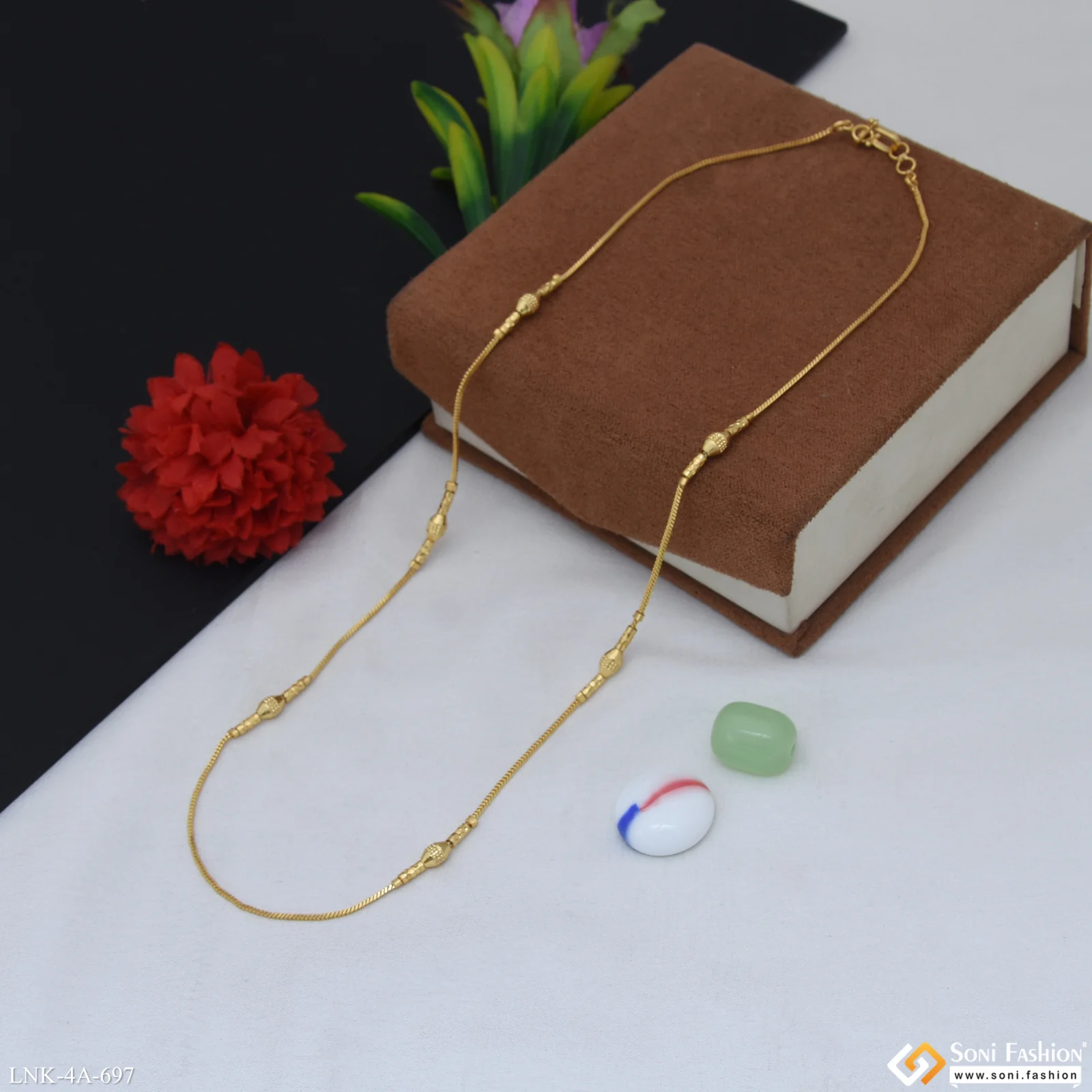 Artisanal Design Gold Plated Chain for Ladies - Style A697 - Image 5