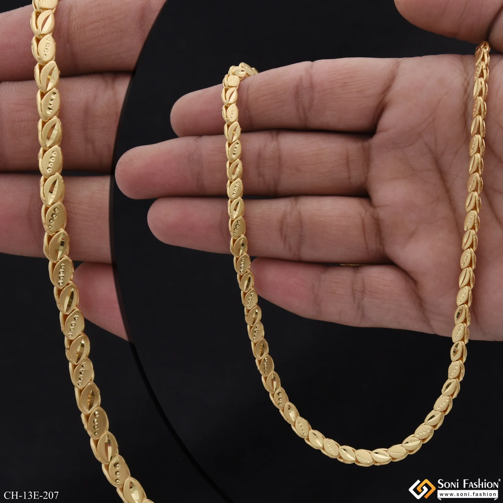 Artisanal Design Gold Plated Chain for Men - Style E207 - Image 2