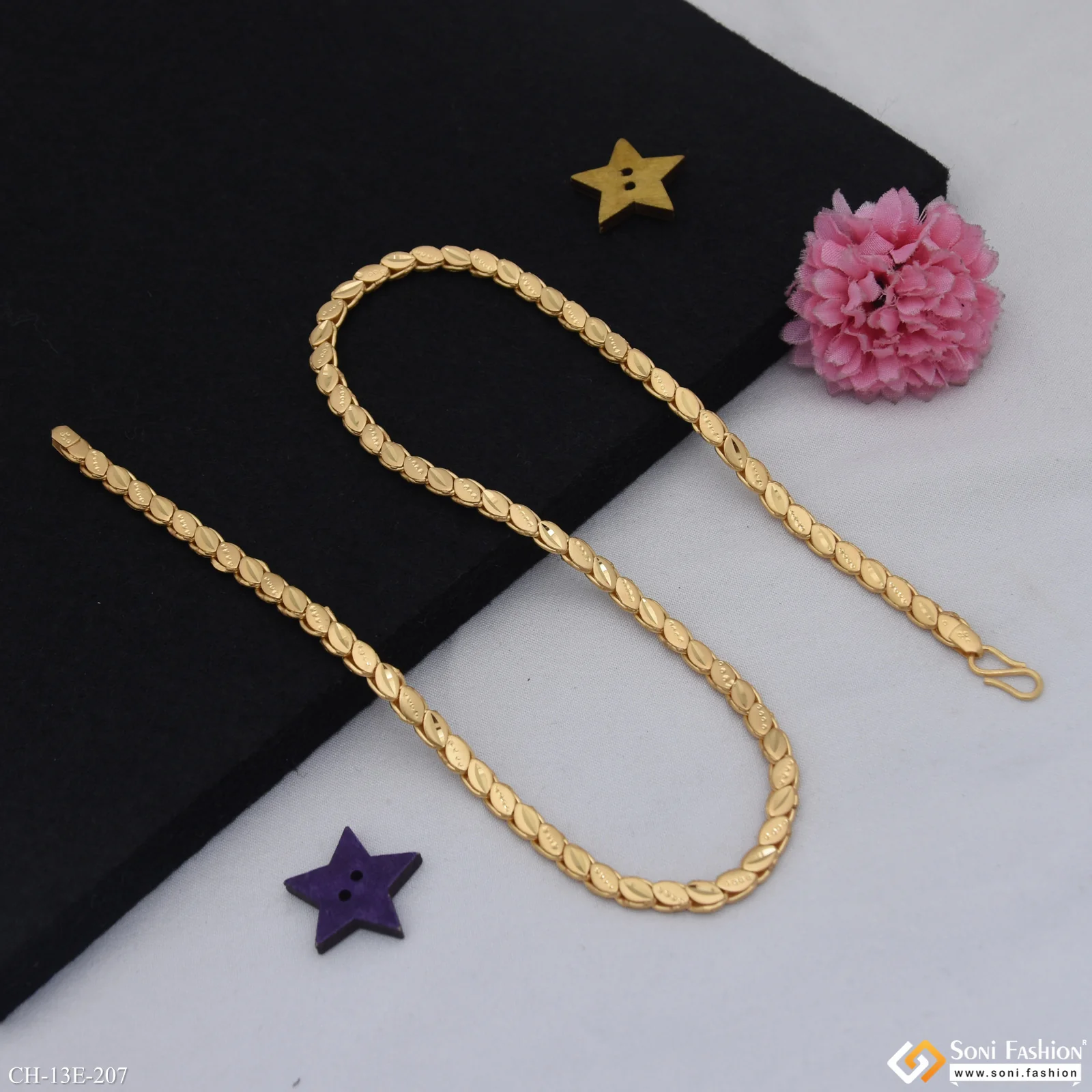 Artisanal Design Gold Plated Chain for Men - Style E207 - Image 4