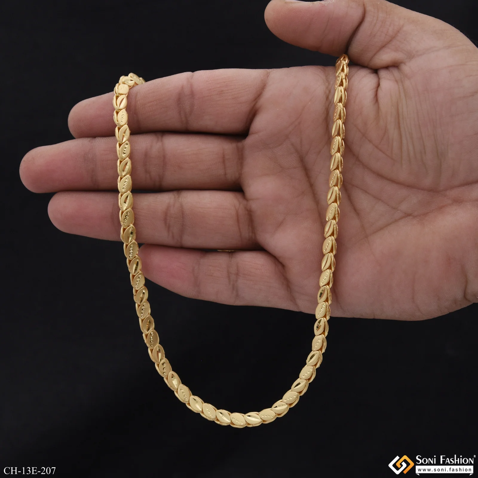Artisanal Design Gold Plated Chain for Men - Style E207 - Image 5