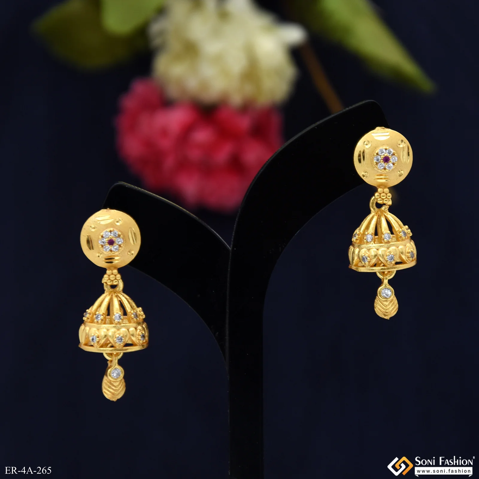 Artisanal Design Gold Plated Earrings for Ladies - Style A265 - Image 5