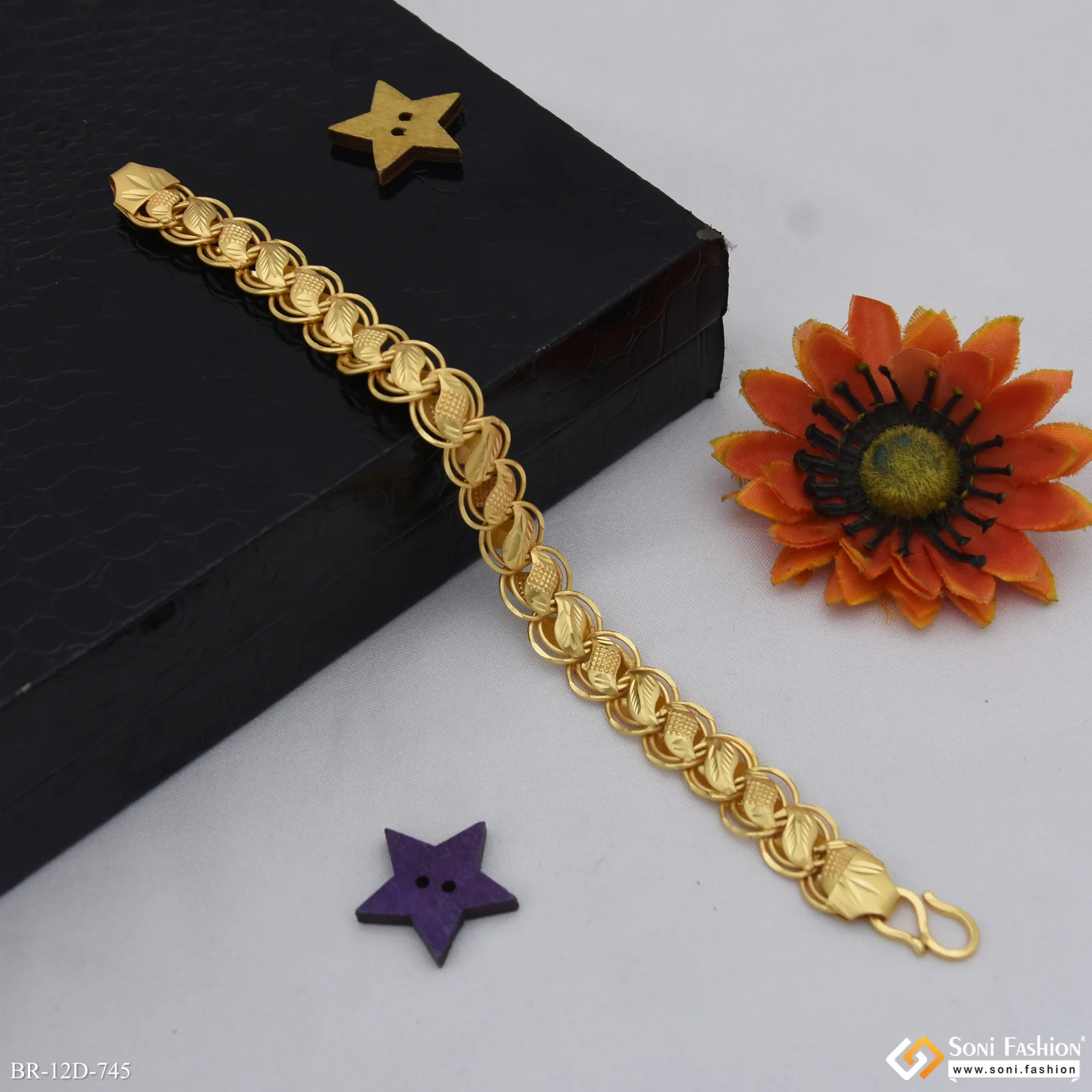 Artisanal Design Gold Plated Kohli Bracelet for Men - Style D745 - Image 5