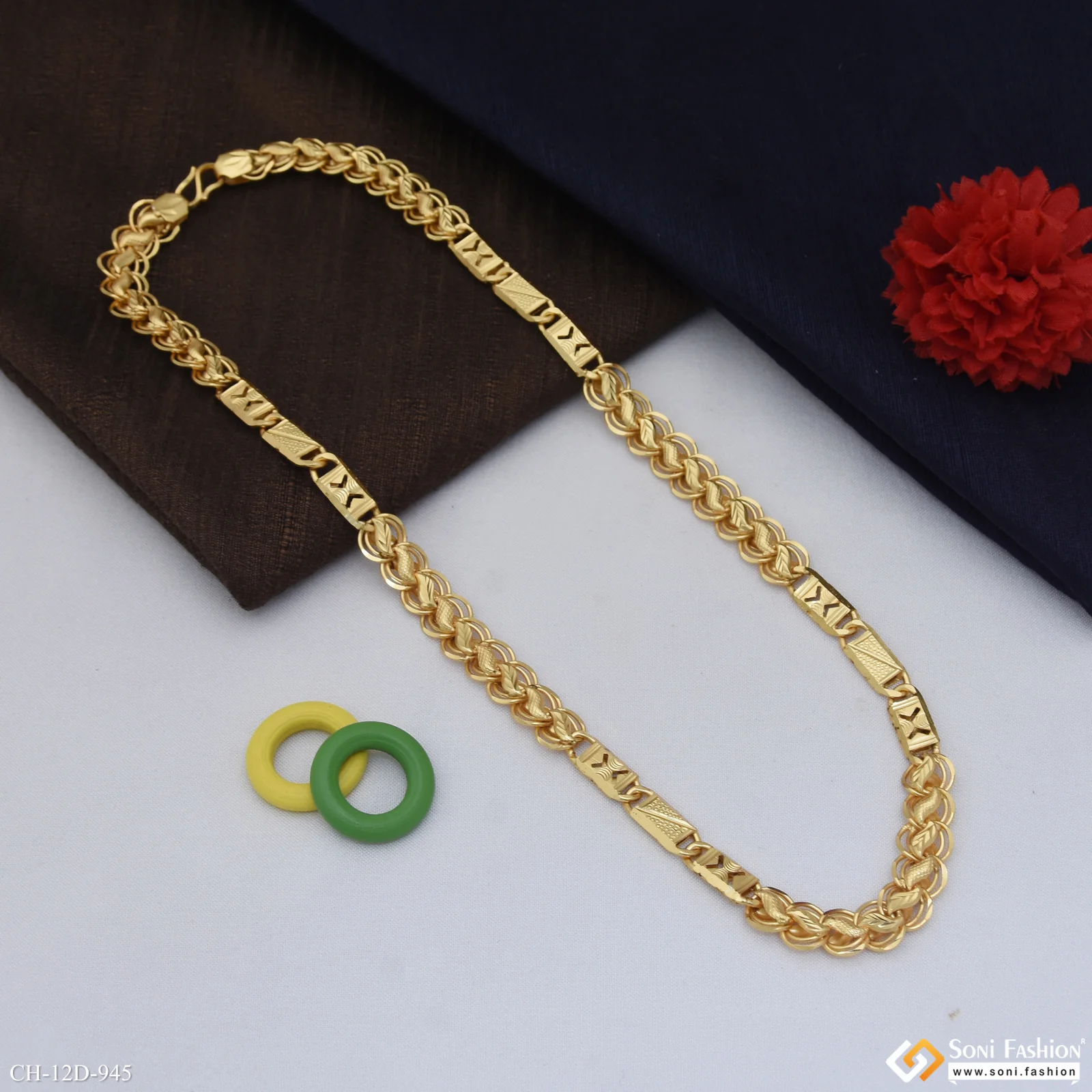 Artisanal Design Gold Plated Kohli Nawabi Chain for Men - Style D945 - Image 4