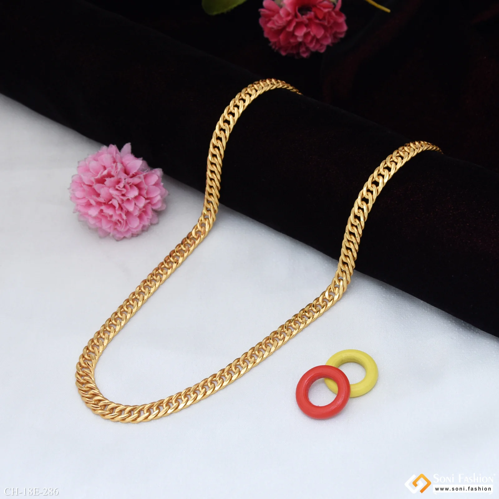 Artisanal Design Gold Plated Link Chain for Men - Style E286 - Image 3