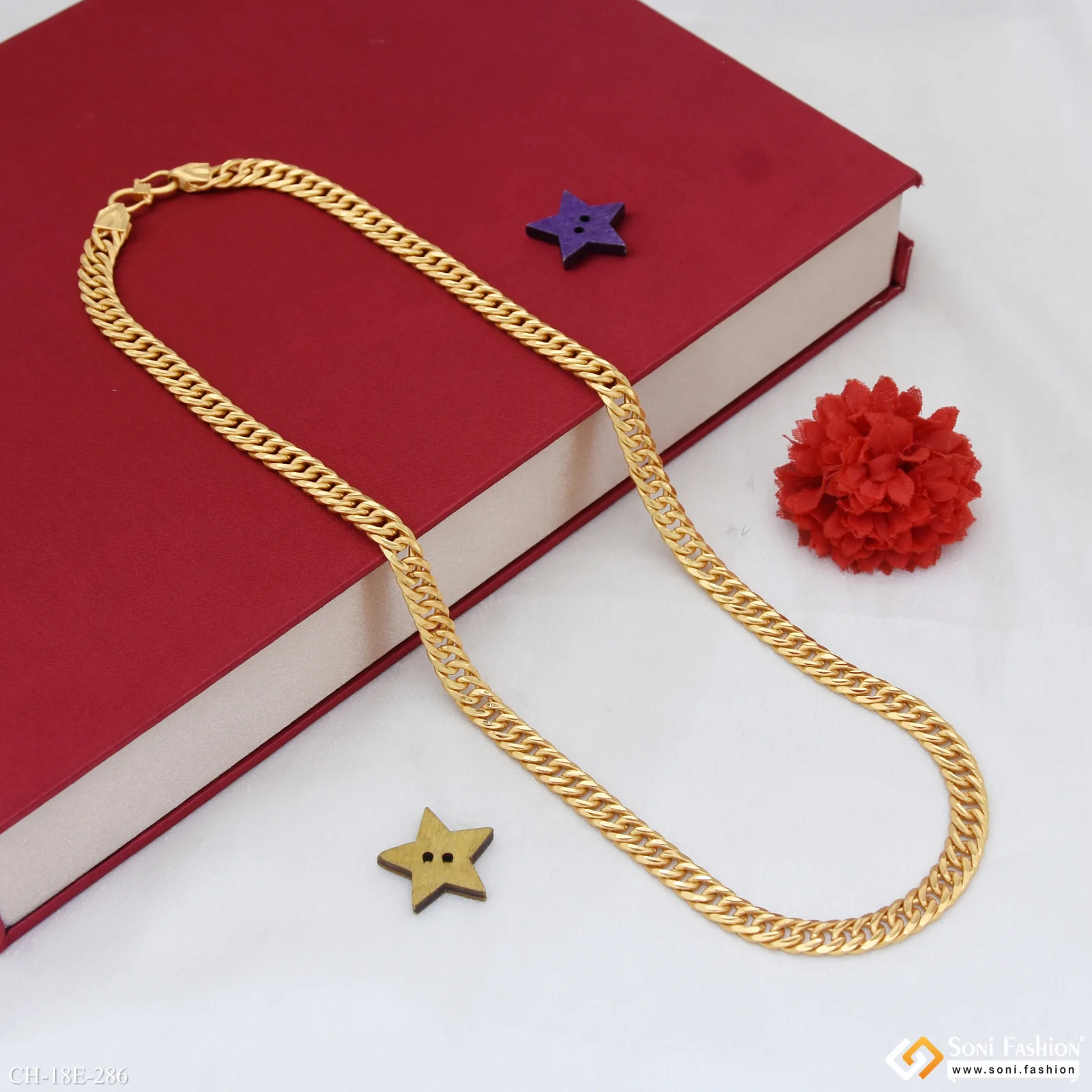 Artisanal Design Gold Plated Link Chain for Men - Style E286 - Image 4