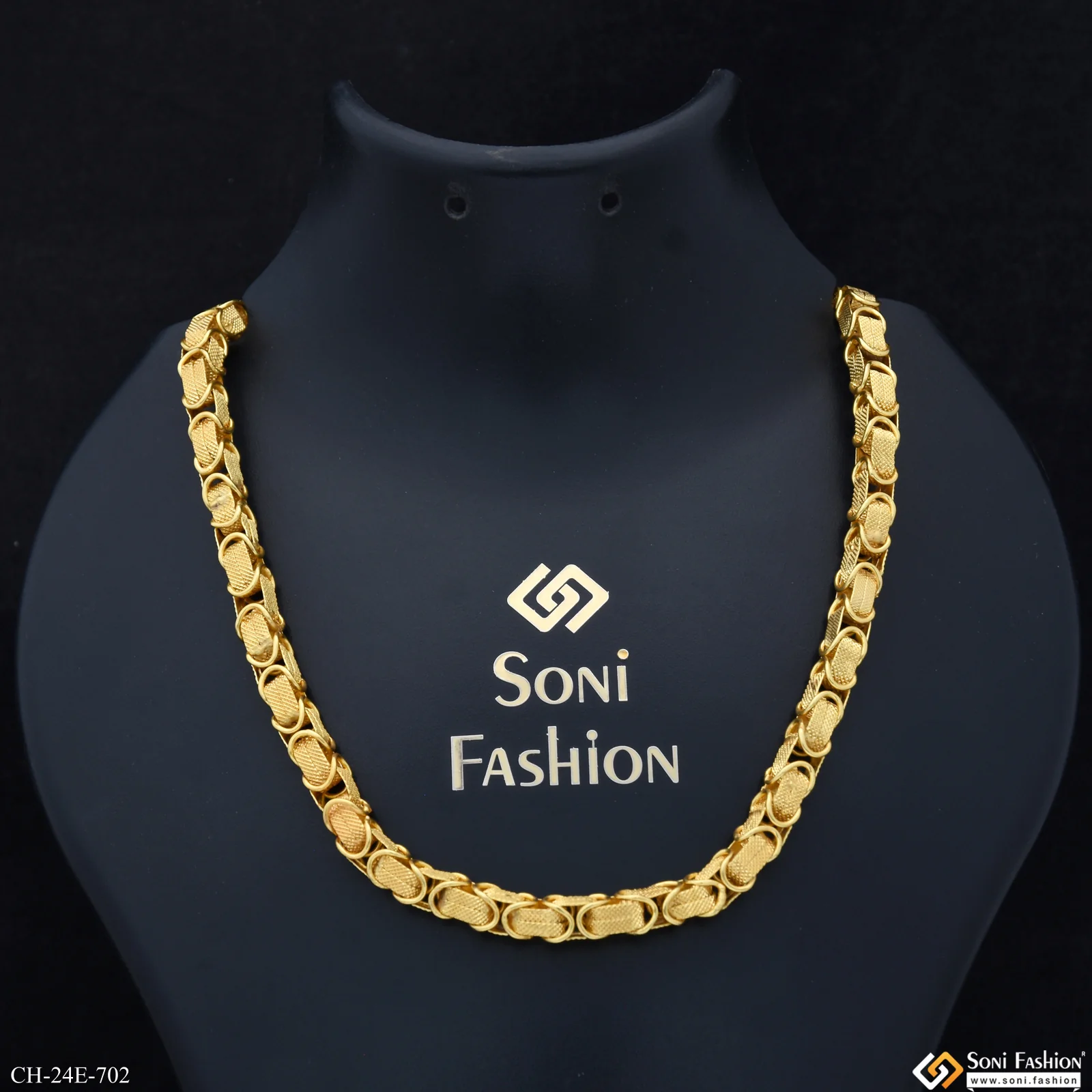 Artisanal Design Gold Plated Link Chain for Men - Style E702