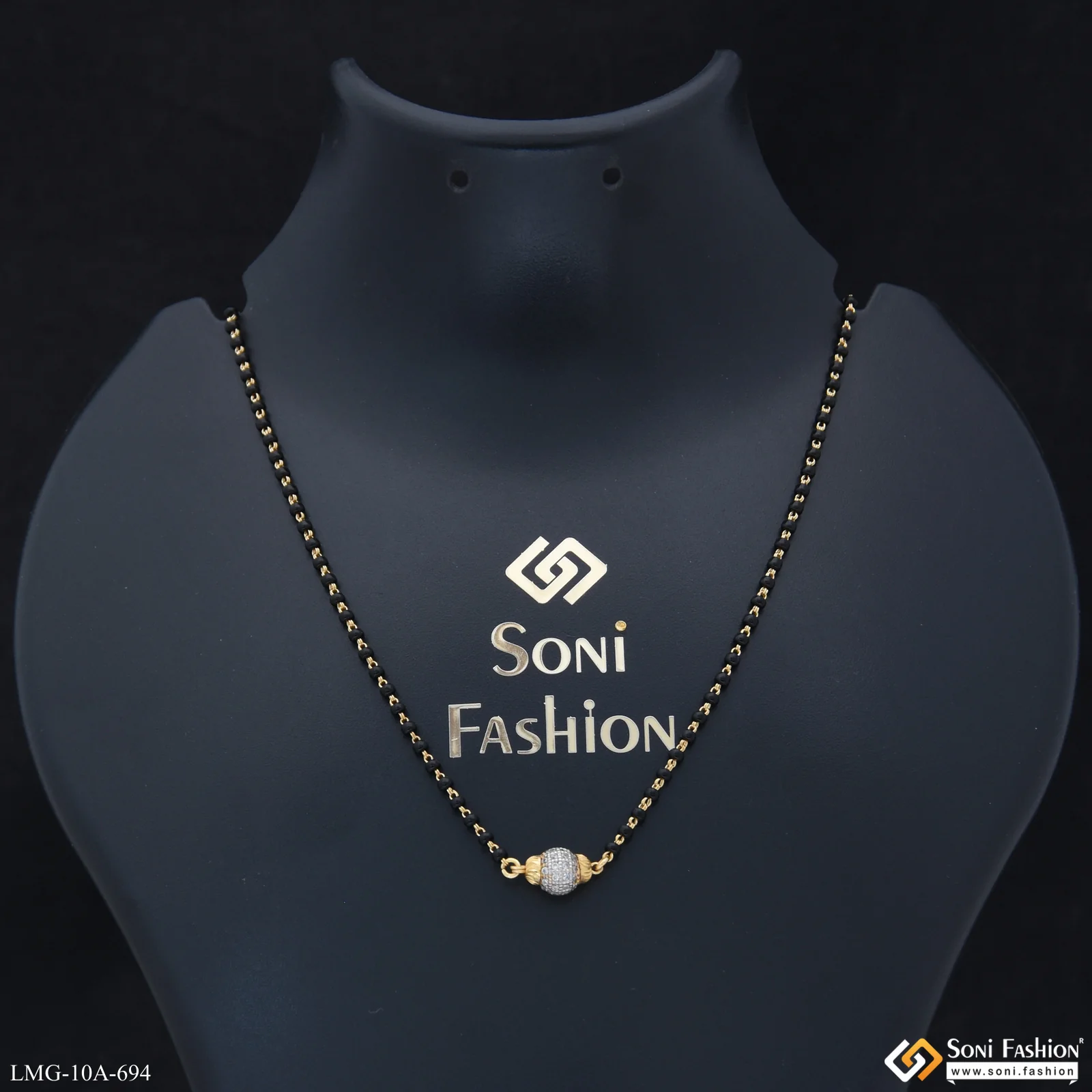 Artisanal Design Gold Plated Mangalsutra for Women - Style A694 - Image 2