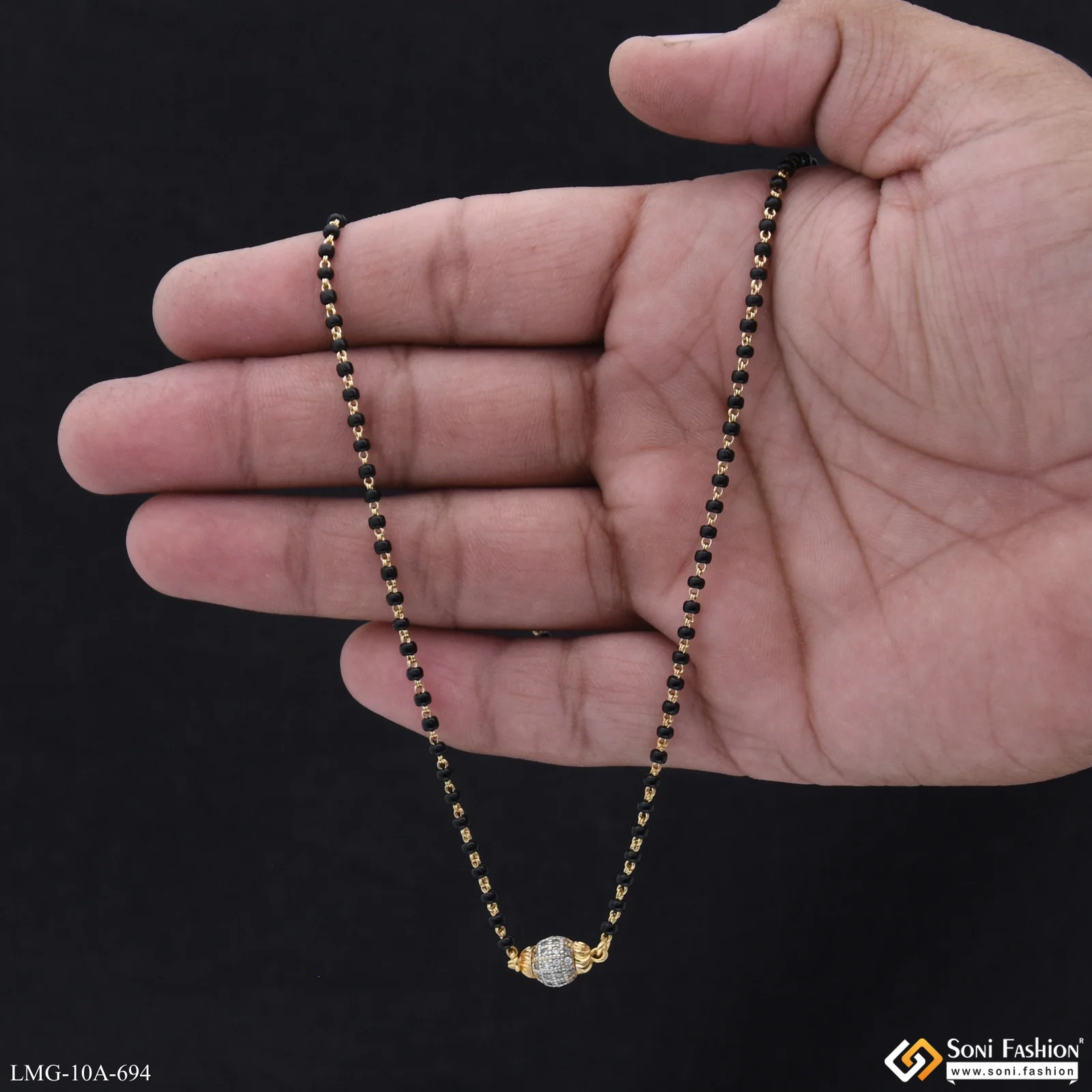 Artisanal Design Gold Plated Mangalsutra for Women - Style A694 - Image 3