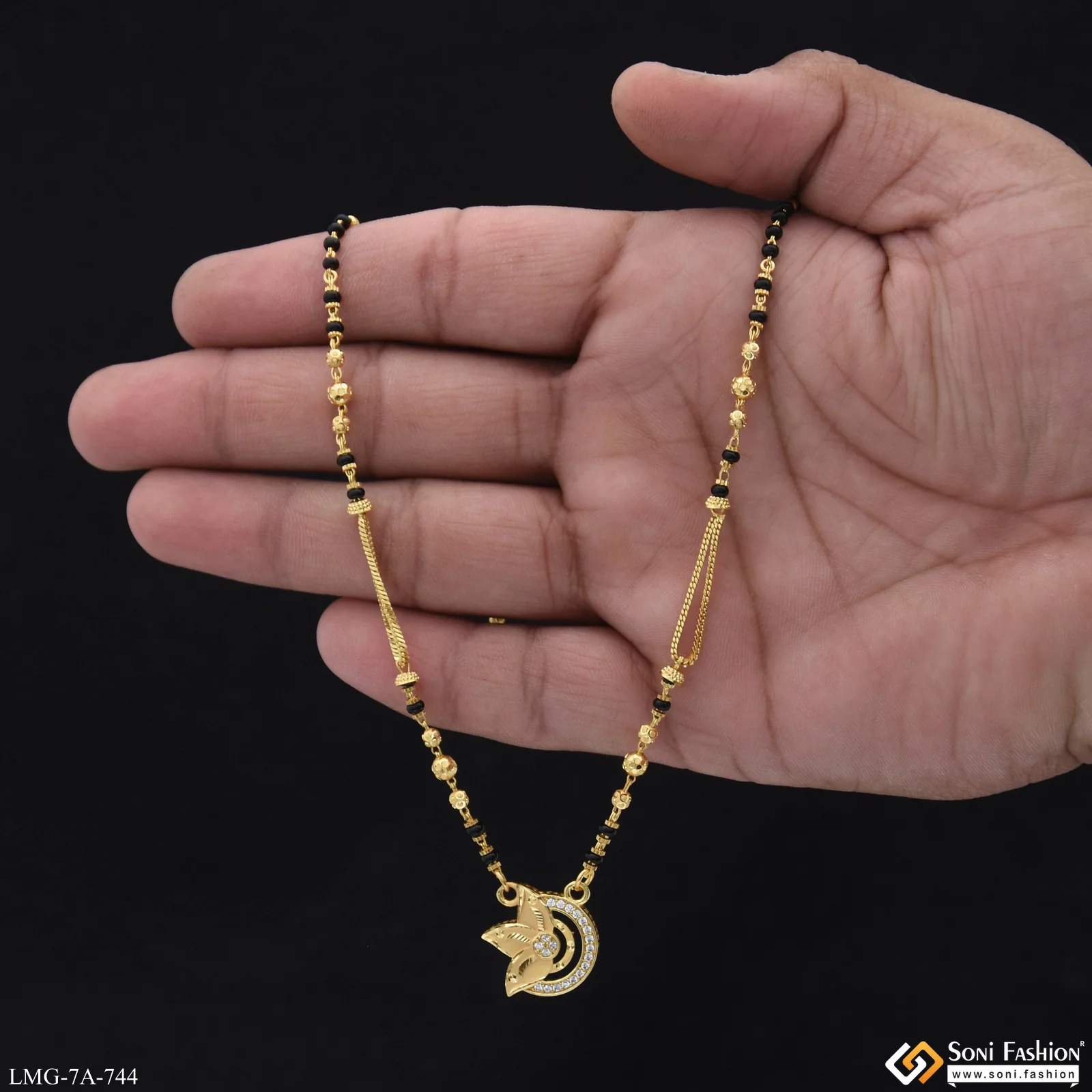 Artisanal Design Gold Plated Mangalsutra for Women - Style A744 - Image 3