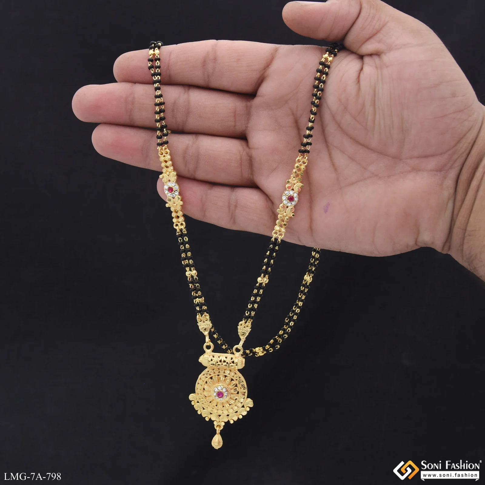 Artisanal Design Gold Plated Mangalsutra for Women - Style A798 - Image 2